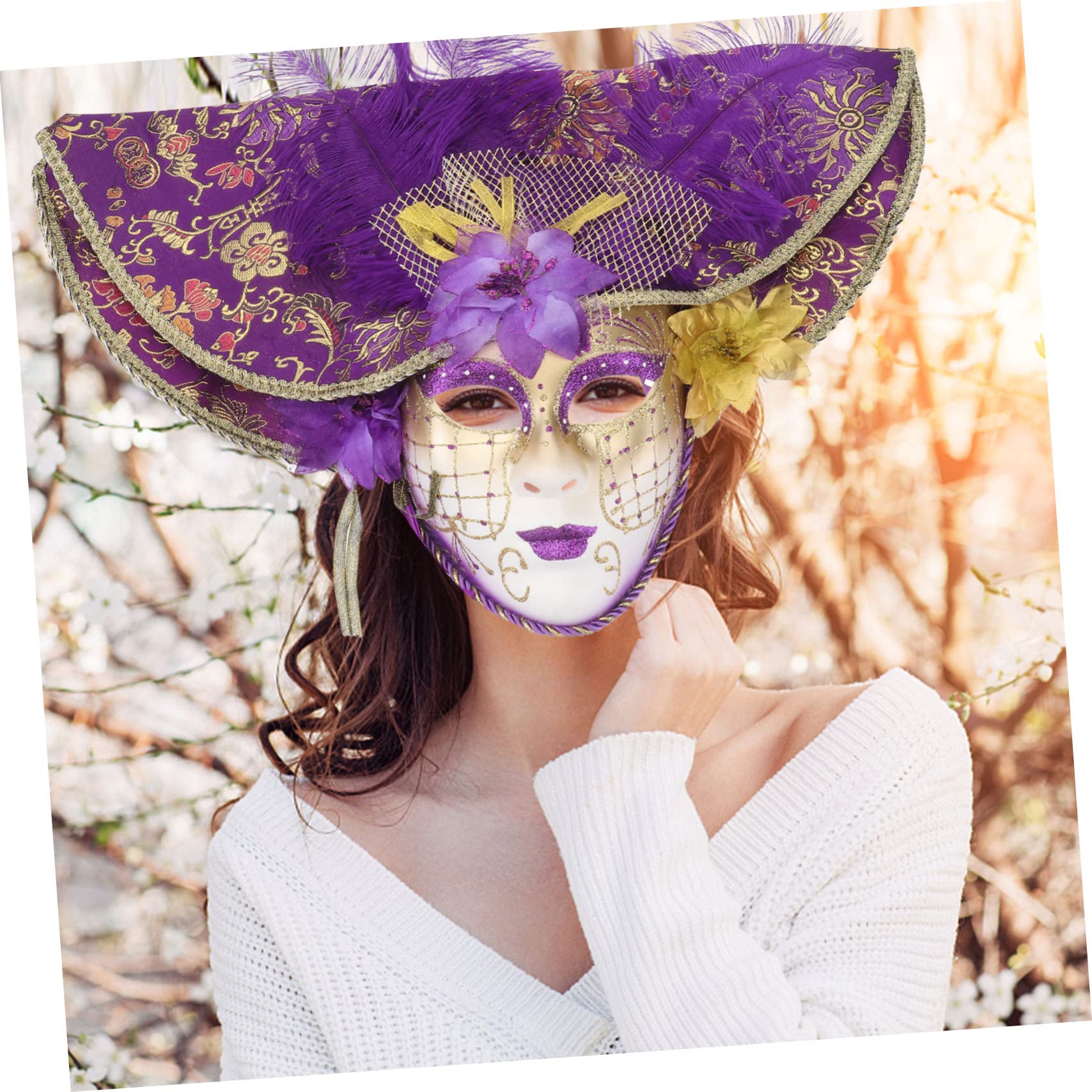 VALICLUD 1pieza Veneciana De Cara Gran Sombrero De y Halloween Disfraz Elegante Para Mujeres Diseño Chic y