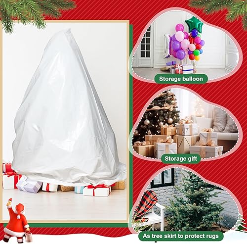 Miniatura 4 de Windyun 6 bolsas de almacenamiento para árbol de Navidad a granel de 9 x 6 pies, bolsa de plástico para eliminación de Navidad, bolsa de extracción