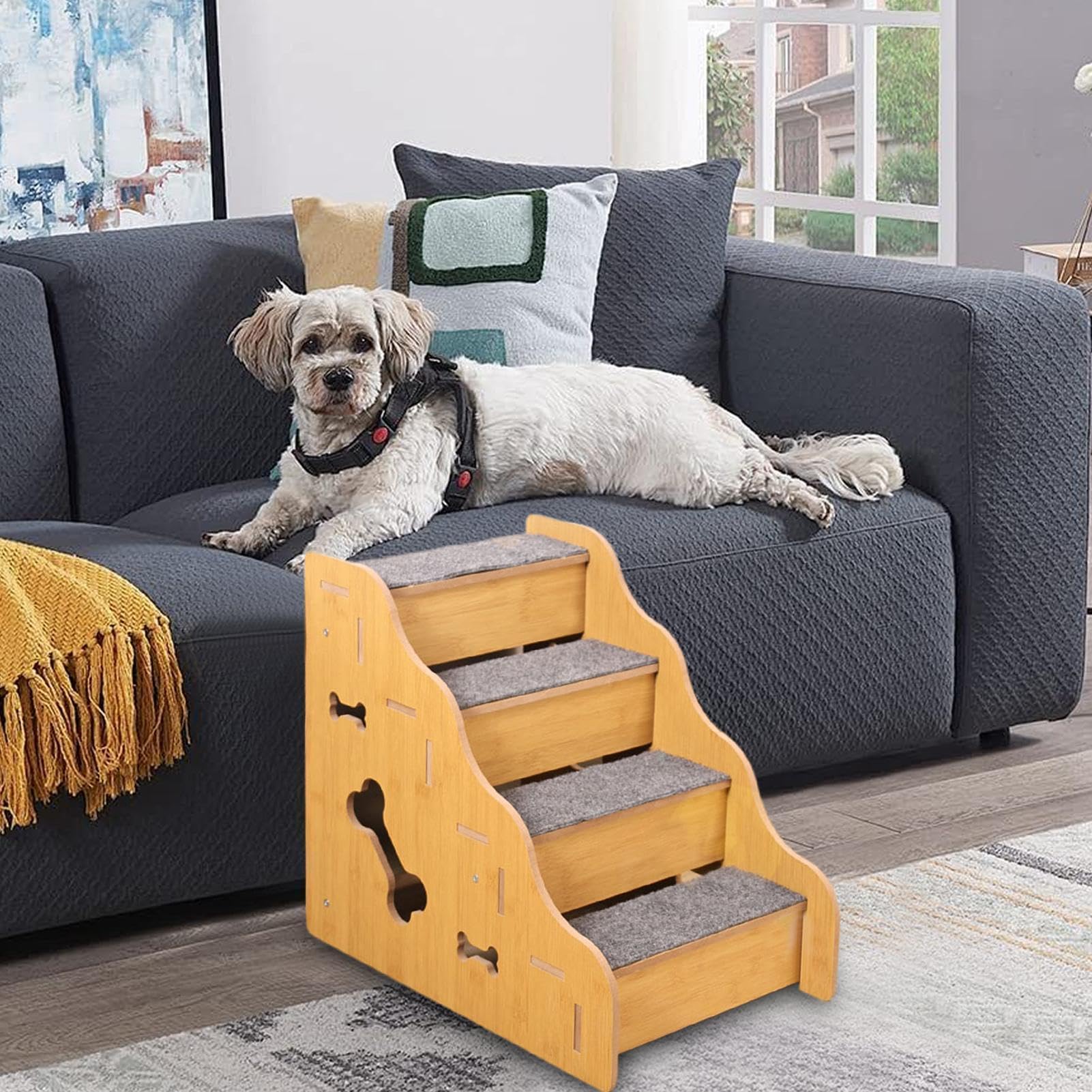 per Animali Domestici,Rampa e Scale per Animali - Gradini per Alto per Cani | per Uso Interno, Camper e Roulotte, Camera da, Soggiorno, Appartamento, Divano, Sofà, Finestra,