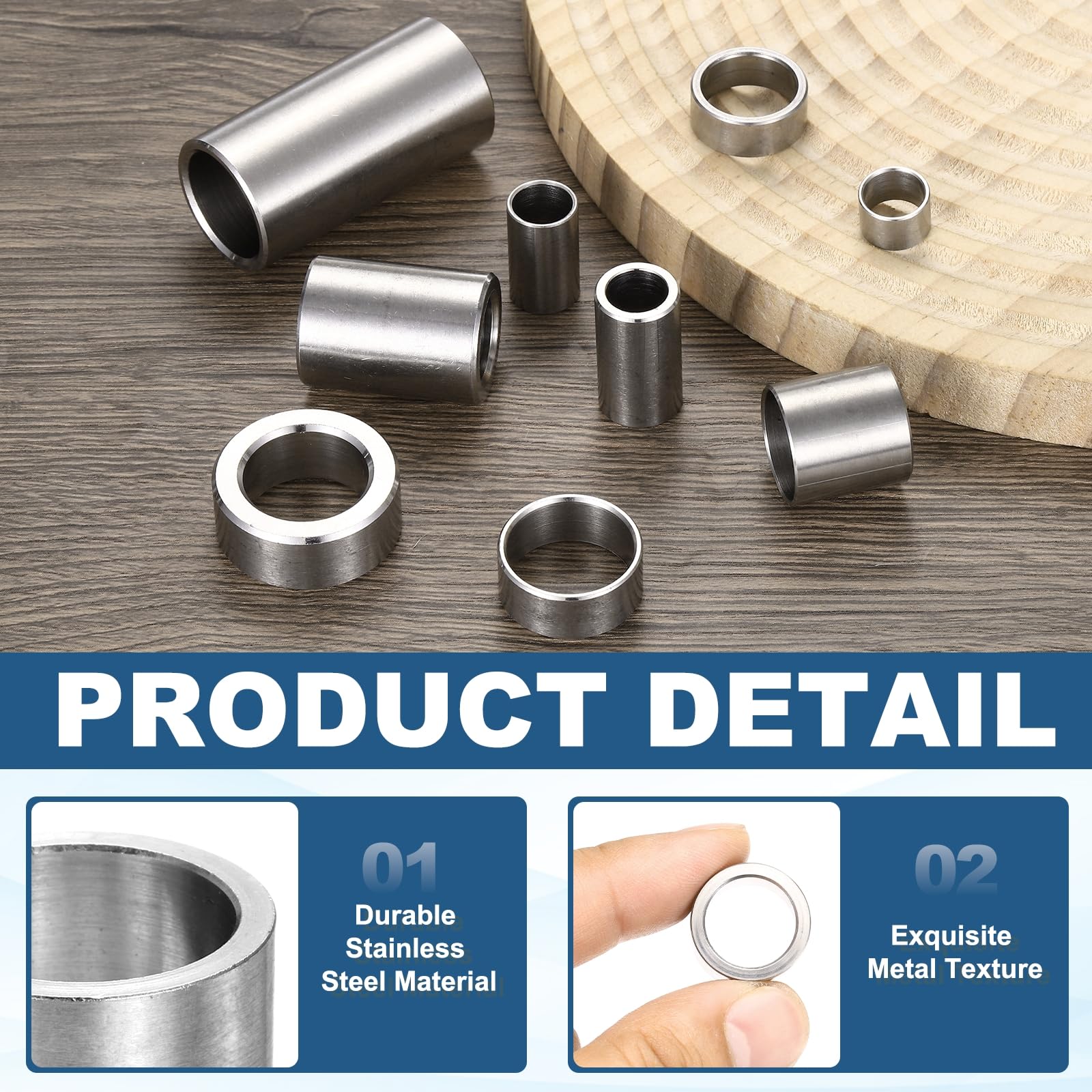 MECCANIXITY Lot de 6 entretoises métalliques M14, bague d'espacement ronde non filetée en acier inoxydable avec finition unie pour boulons à vis, argent 14 x 18 x 13 mm
