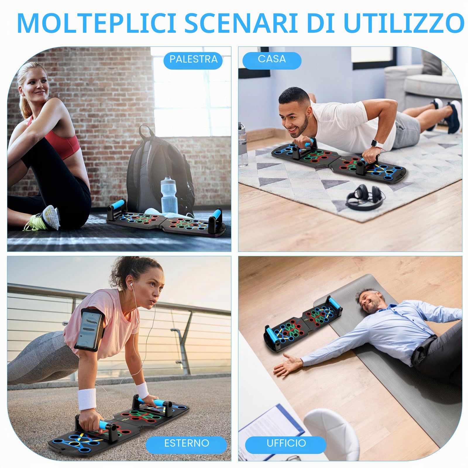 Elite Rack Fitness Board per flessioni, push-up e pieghevole, con maniglie multifunzione