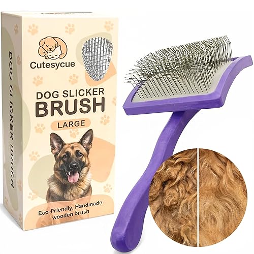 Dog Slicker Brush for Large Dogs – Gentle Long Bent
