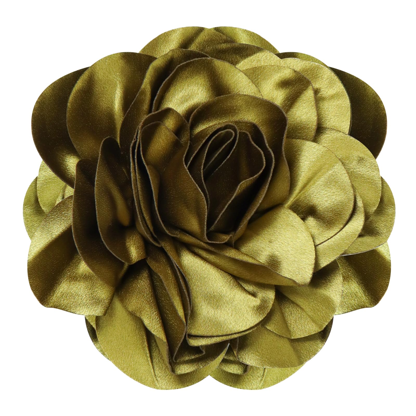 Big Flower Dainty Satin Fabric Rose Flower Brooches Large Rose Flowers Satin Lapel Brooches for Women Wedding Dinner Party Decoration 7.48 Inches
