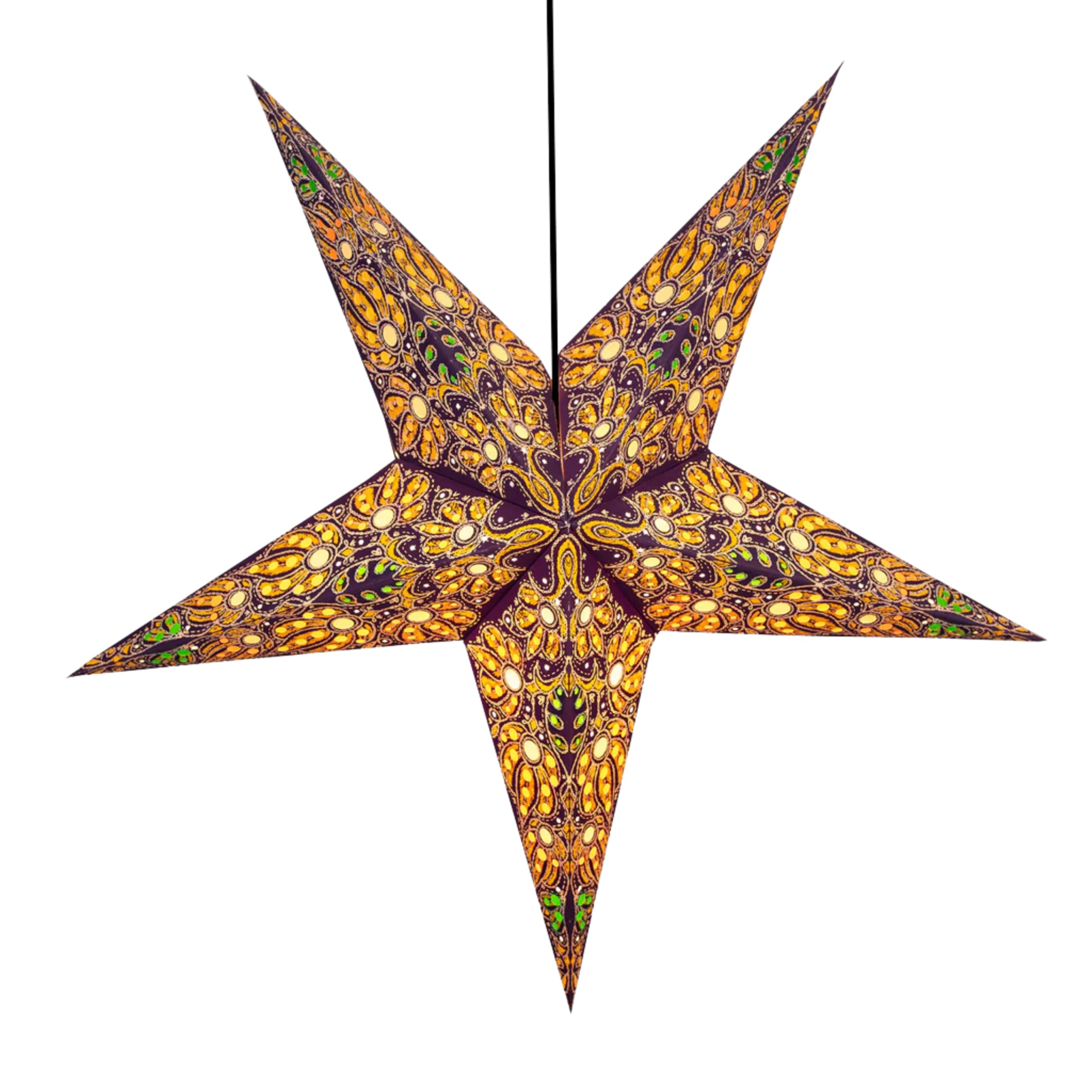 Om Gallery Paper Star Lantern Decoration - Hanging Star Lantern with Light, Perfect for Weddings, Christmas Holiday Birthday Party Celebration & Home DŽcor, Trip (SL236)