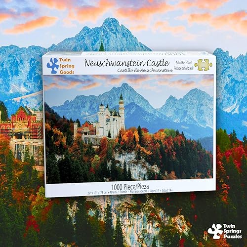 Miniatura 3 de Neuschwanstein Castle Twin Spring Goods - Rompecabezas de 1000 piezas, 1000 piezas