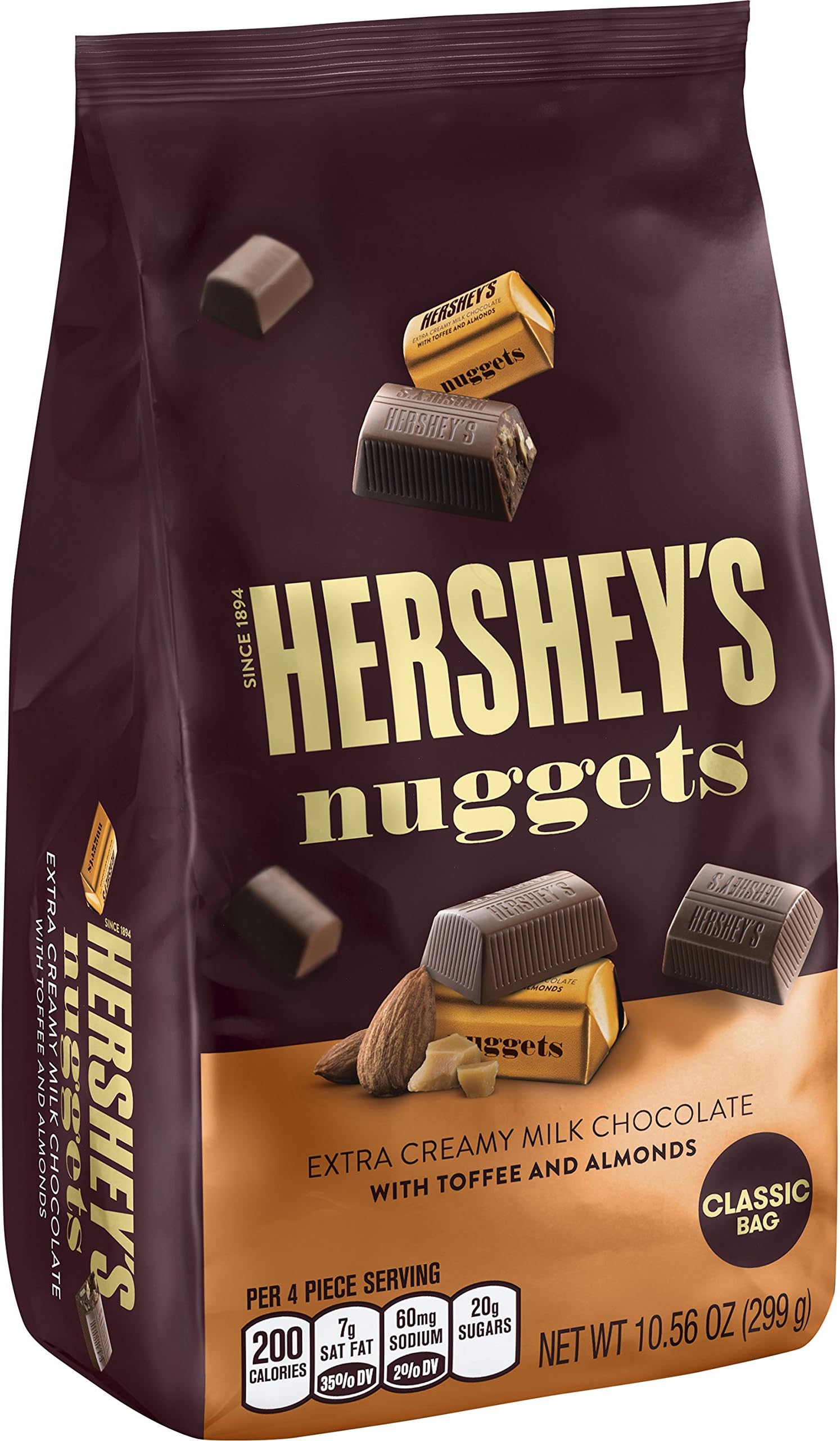 NUGGETS Extra Creamy Milk Chocolate with Toffee and Almonds, 10.56 Ounce
