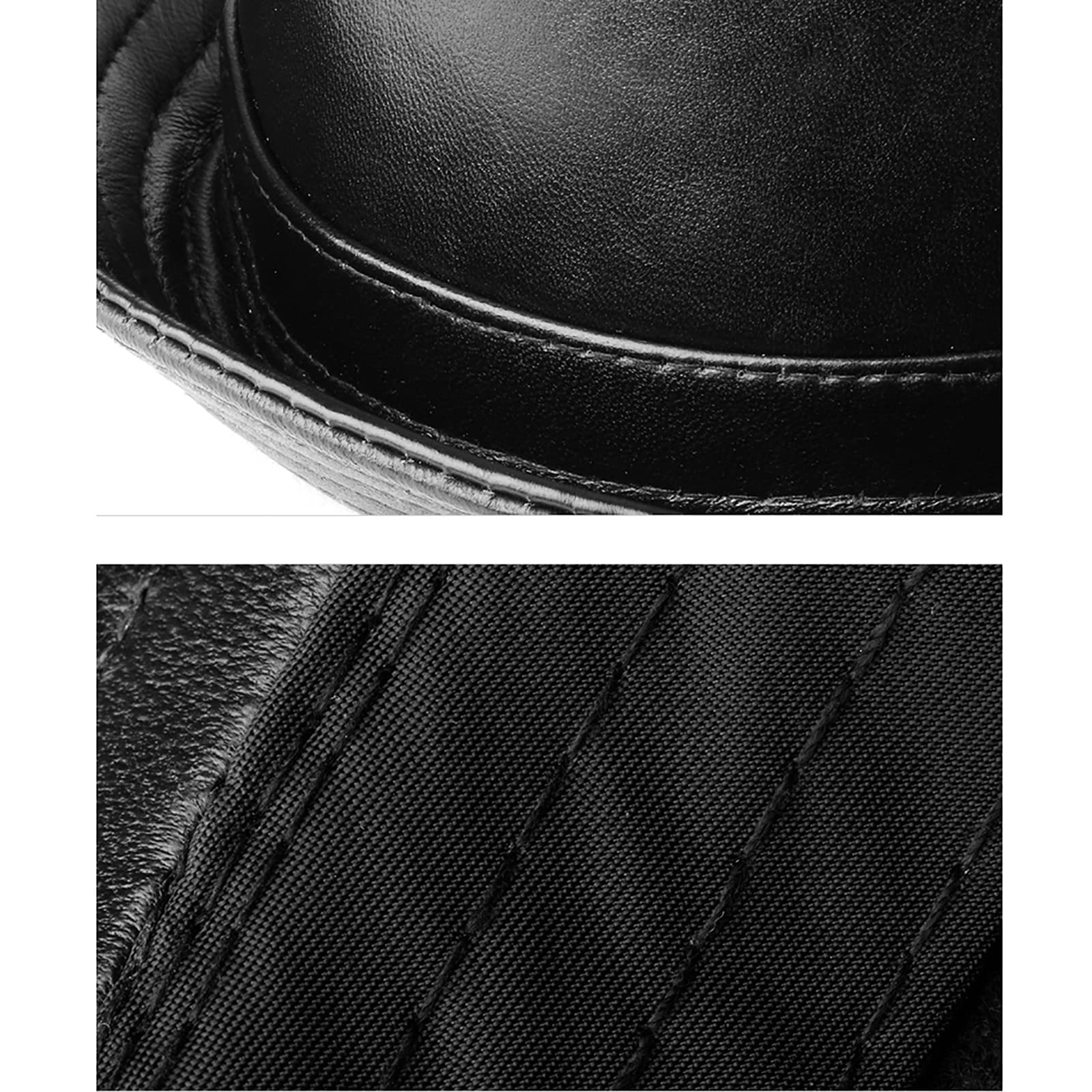 Sombreros de invierno, cuero Vintage Jazz Cap Mens Sheepskin Retro Fedora Gentleman Hat 55-60cm
