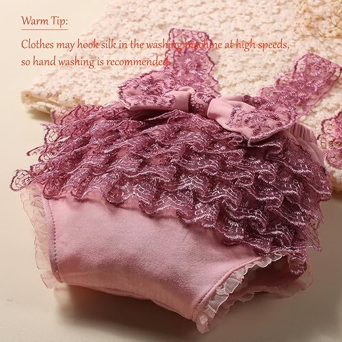 Miniatura 5 de Ylsteed Trajes de fotografía para recién nacidos, accesorios para niñas, mameluco de encaje, trajes para sesión de fotos de bebé, accesorios para