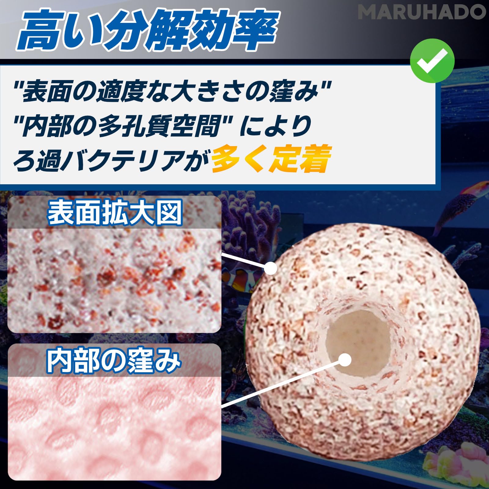 Amazon | MARUHADO 濾過材 ろ材 水槽 セラミックボール ネット入り
