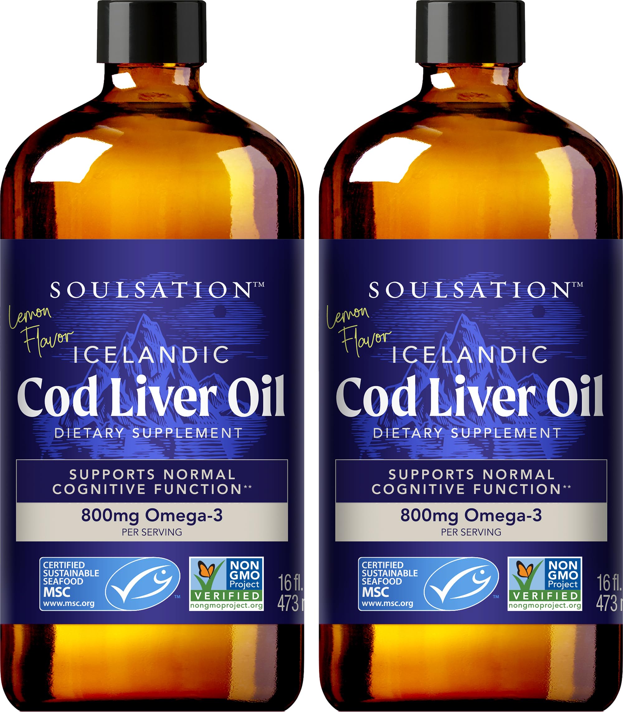 Amazon.com: SOULSATION Icelandic Cod Liver Oil Liquid, Lemon (16oz