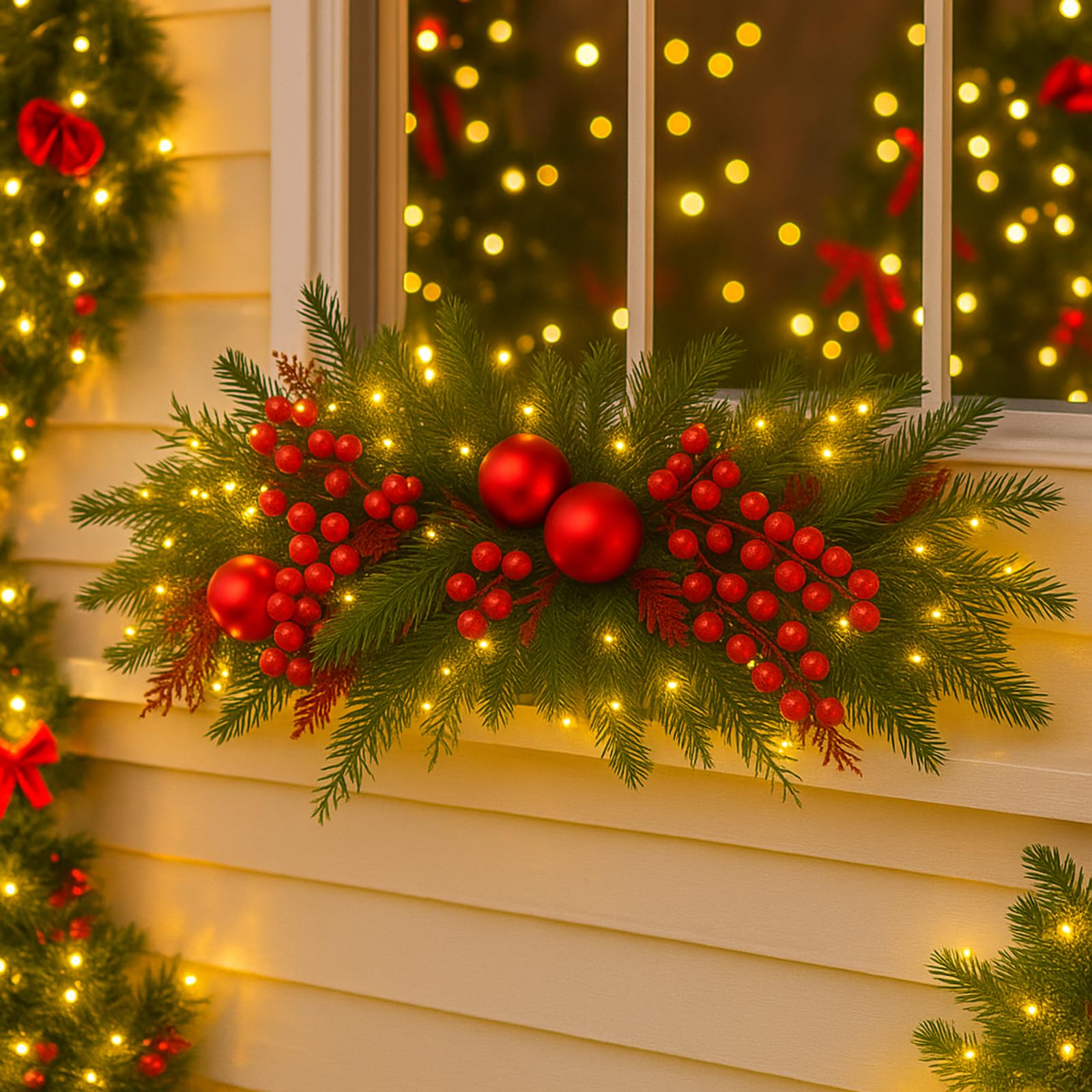 Amazon.com: Yalikop 24.5 inch Christmas Swags with Light