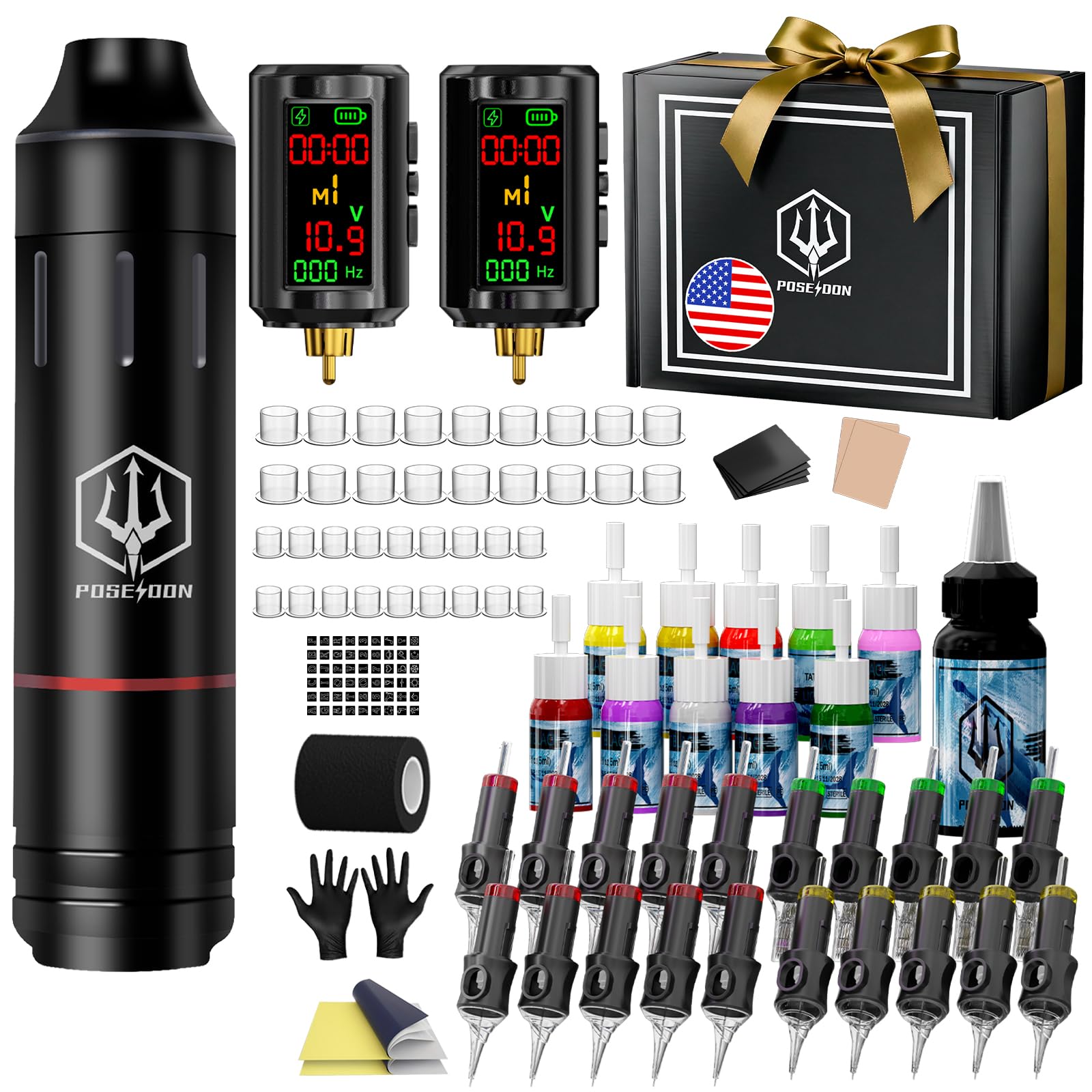 Amazon.com: POSEIDON Cordless Tattoo Pen Kit with 2×1600mAh