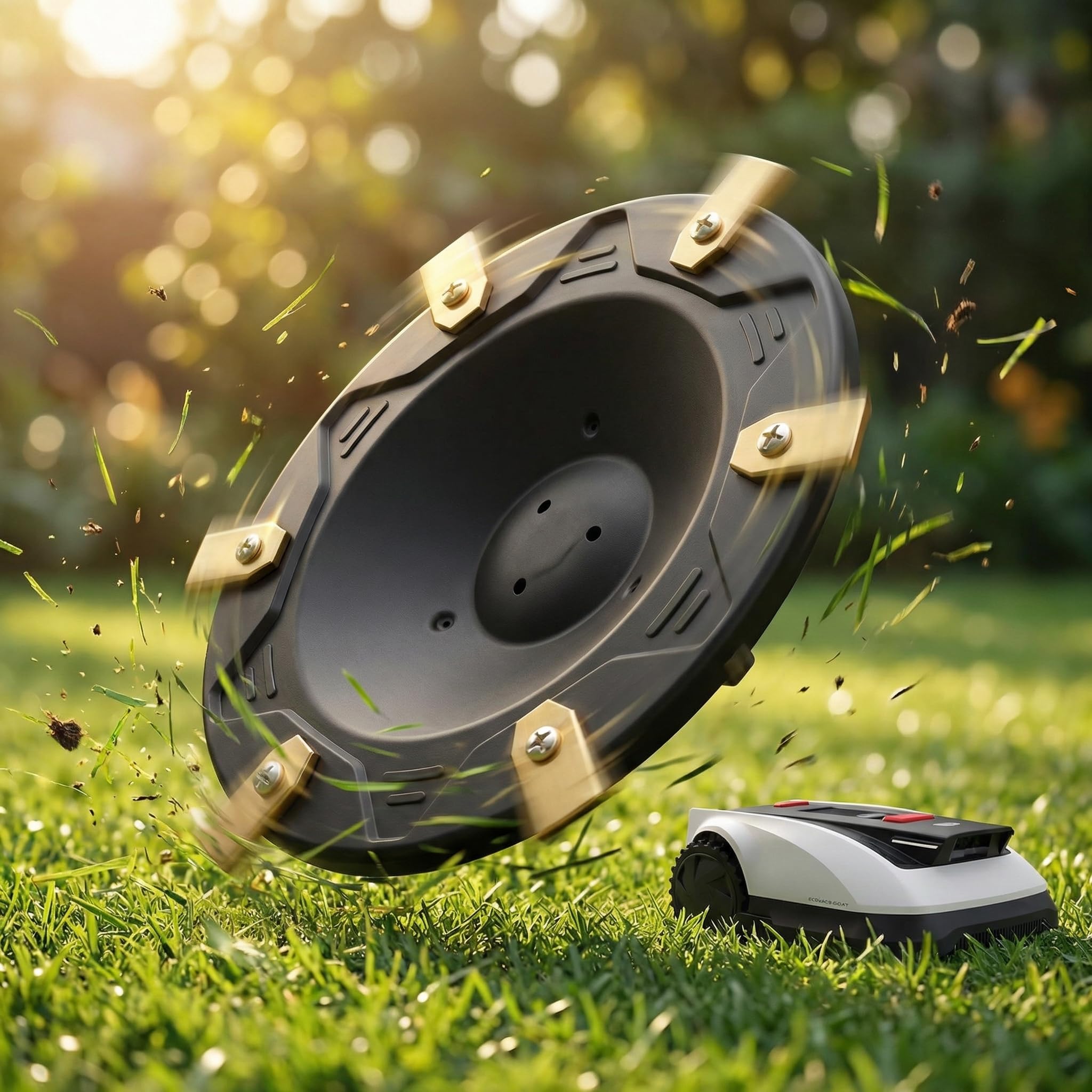 6-częściowy zestaw tarcz do noży kompatybilnych z ECOVACS Goat O500, O800, O1200, G1-800, G1-2000, G1, talerzykiem do koszenia premium, tworzywo sztuczne wzmocnione włóknem szklanym, na 6 ostrzy
