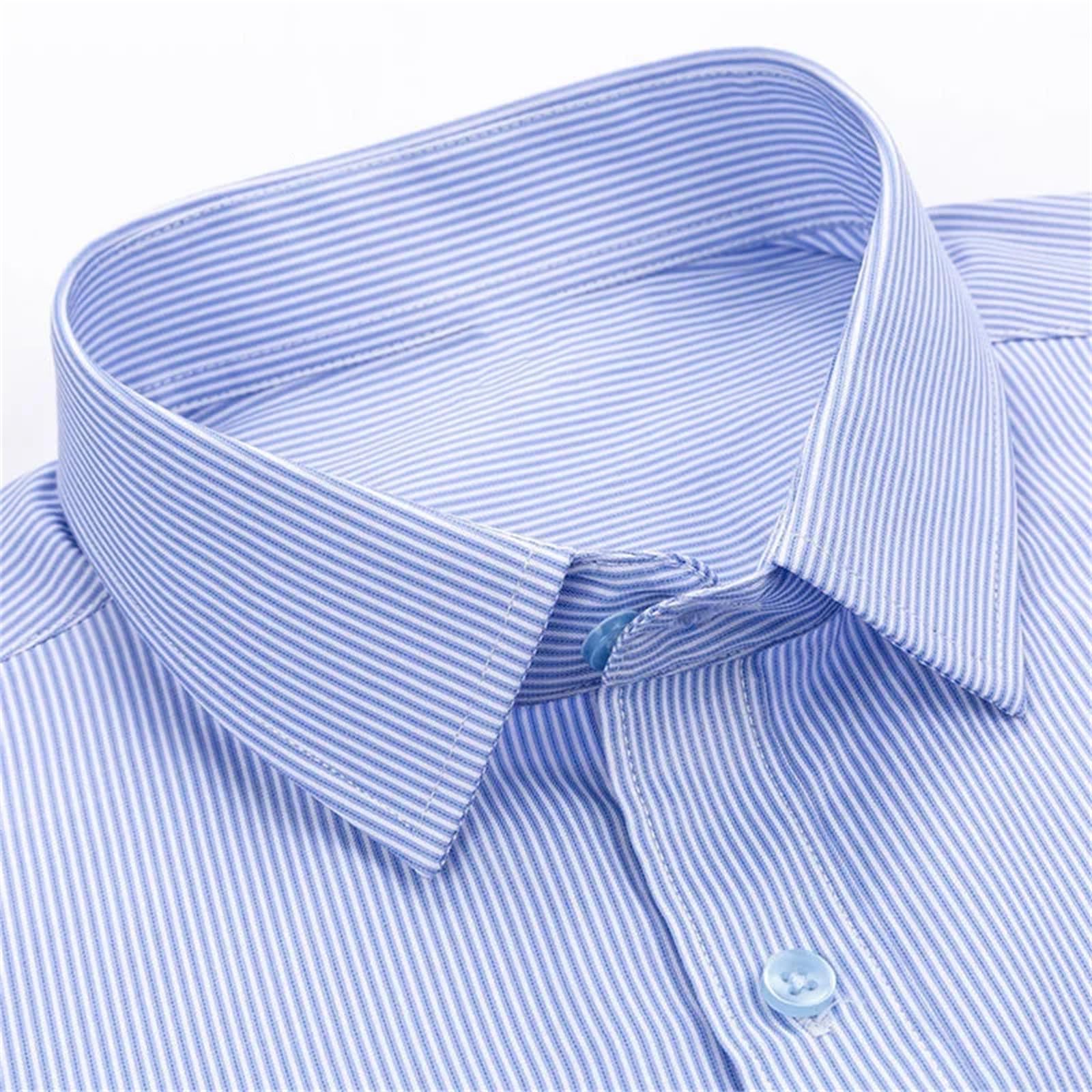 Camicia da Uomo a Maniche Corte, Casual, Classica, a Quadri e a Righe, da Uomo, Elegante e Sociale (Tinta Unita Nera M)