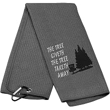 BLUPARK Disc Golf Gifts The Tree Giveth The Tree Taketh Away Embroidered Disc Golfer Towel The Tree Giveth