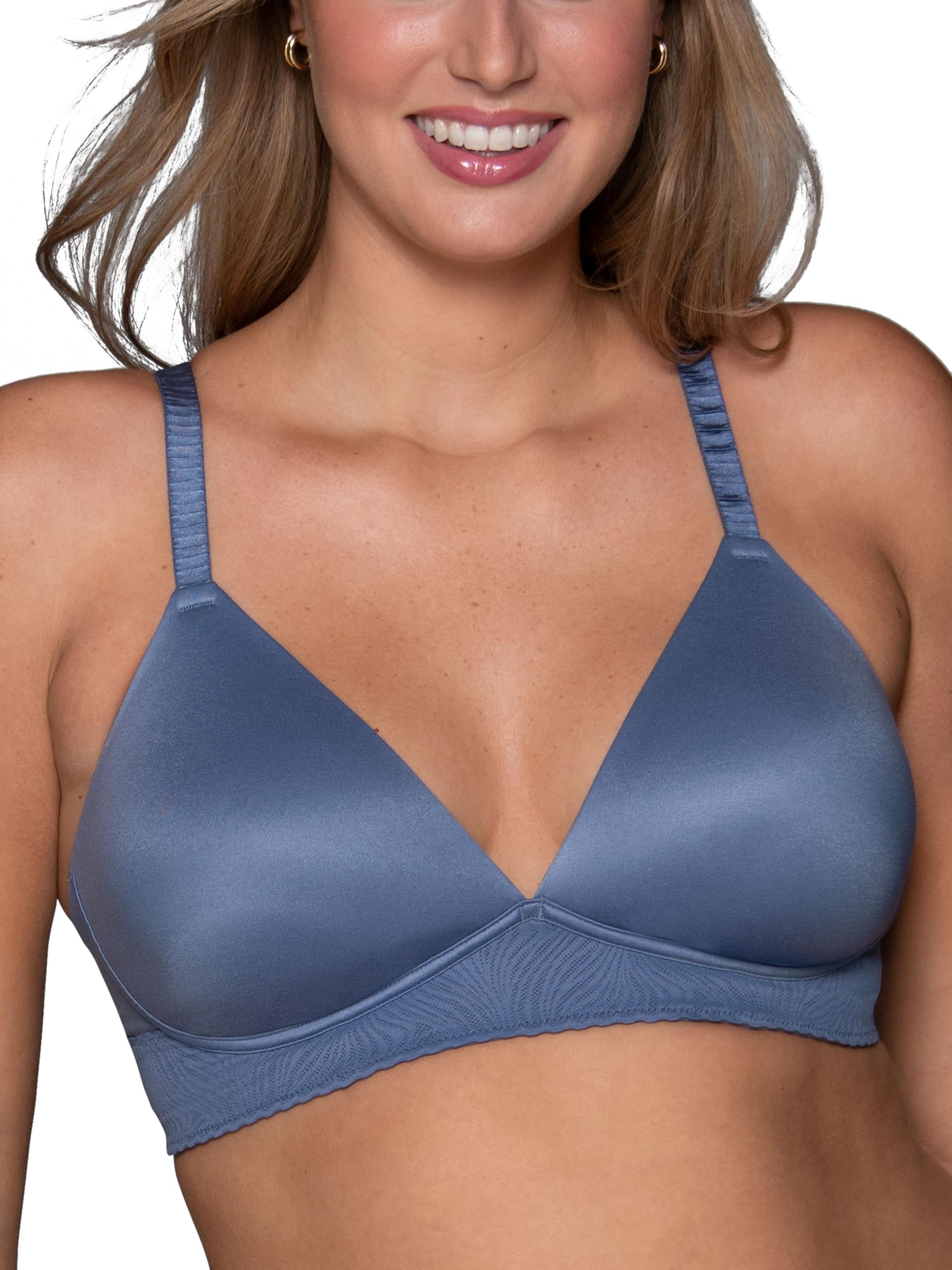 Vanity FairWomen's Effortless Wireless Bra, Buttery Soft Fabric & Lightweight Memory Foam Cups up to DD