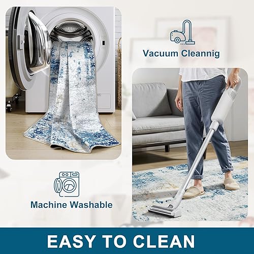 Miniatura 27 de Anidaroel Tapete abstracto para silla de oficina de 36 x 48 pulgadas para suelo de madera, tapete antideslizante para silla de escritorio de madera