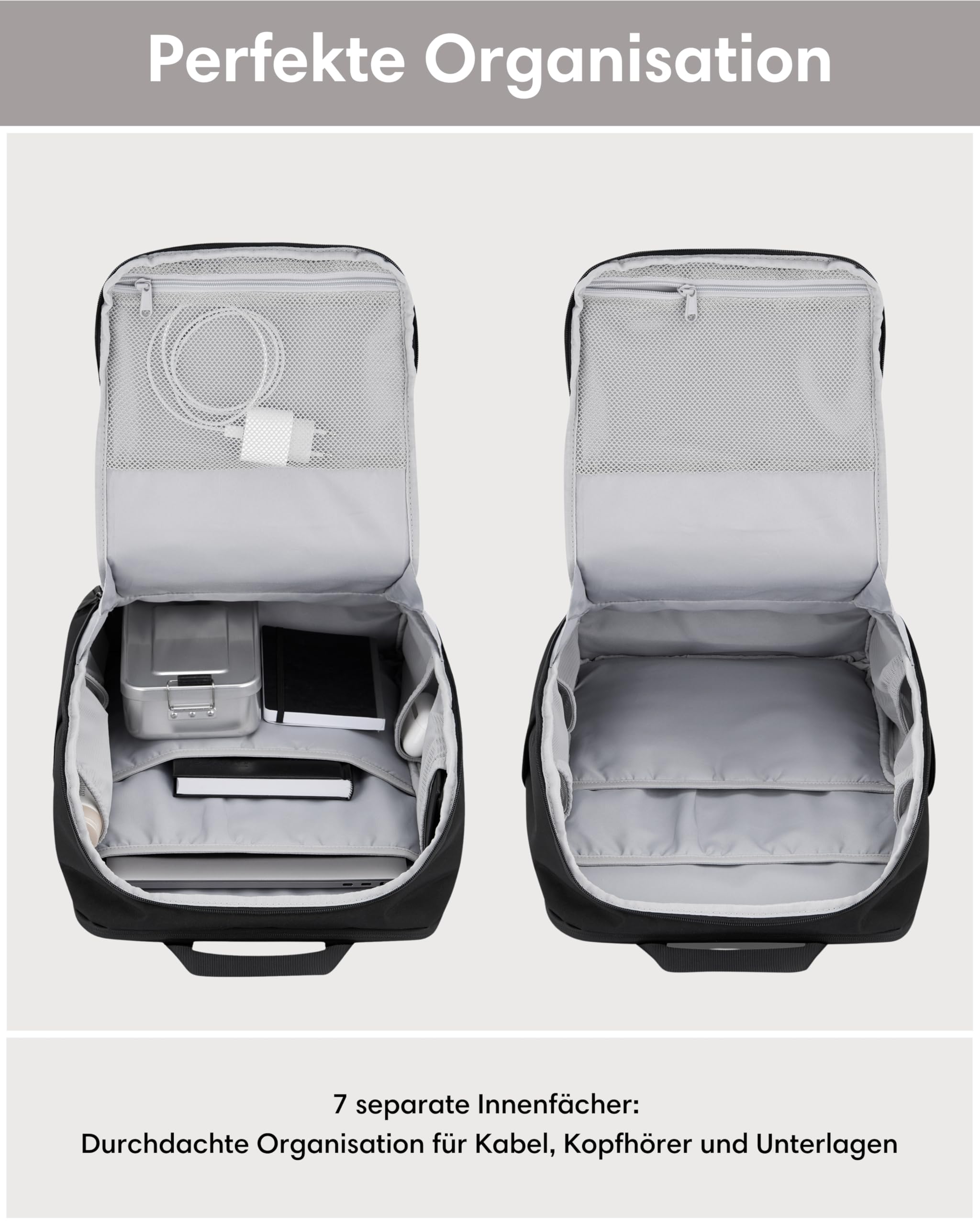 LARKSON Laptop Rucksack Herren & Damen Schwarz - Niklas - Notebook Backpack für Business Arbeit Uni - 16 Zoll Laptoprucksack für Reise Handgepäck - Wasserabweisend