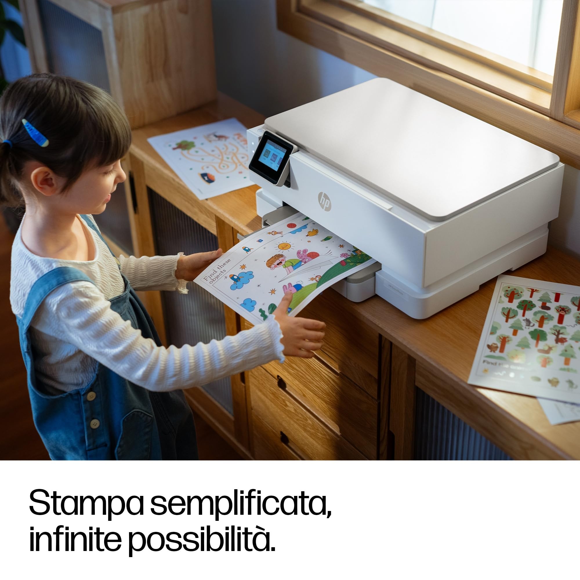 HP Envy Photo 7230 B63JVB, Stampante Multifunzione a Getto d'Inchiostro A4 a Colori, Foto, Fronte/Retro Automatico, 22 ppm, app, 3 Mesi di Inchiostro Instant Ink Inclusi, Bianca