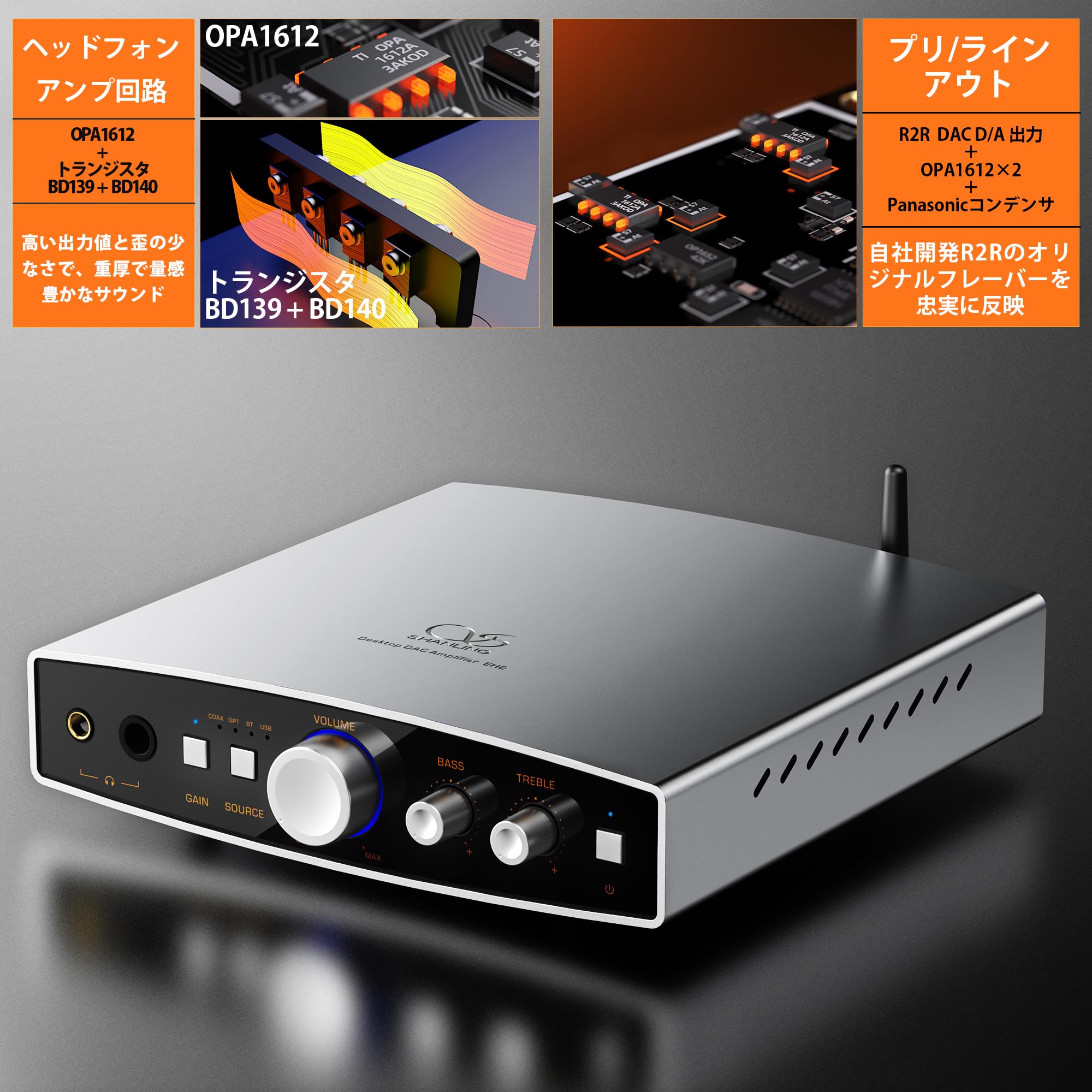 Amazon.co.jp: SHANLING EH2 シャンリン コンパクトデスクトップDAC 