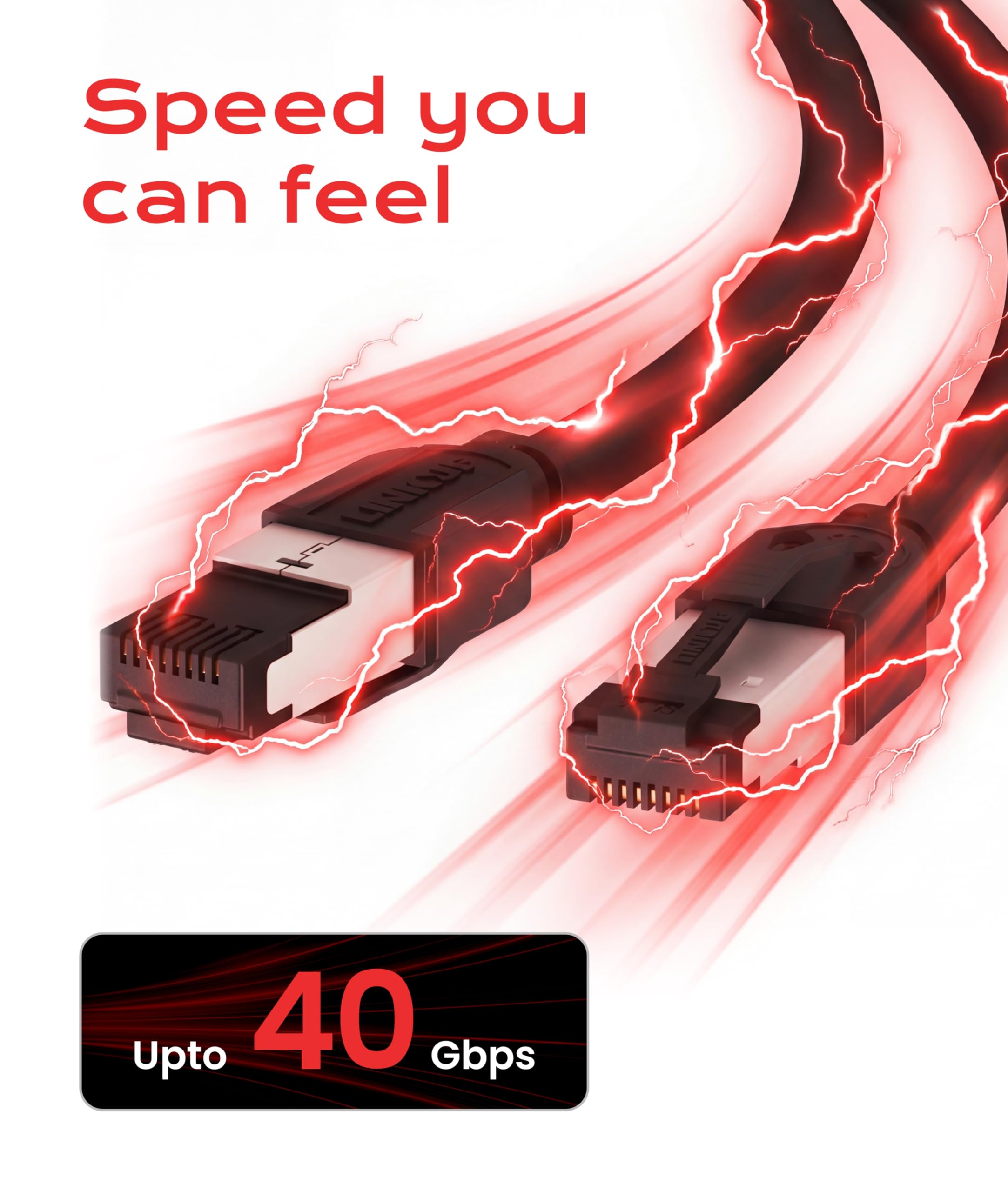LINKUP – [Certificado 40Gbps Cable de Conexión Ethernet Cat8 Doble Blindaje┃2000MHz (2GHz) Cat8.1┃Cables LAN Prueba del Futuro Compatibles con Cat7A Cat7 Cat6A Redes 25G 10G 1G┃Negro┃15ft (4.5m)