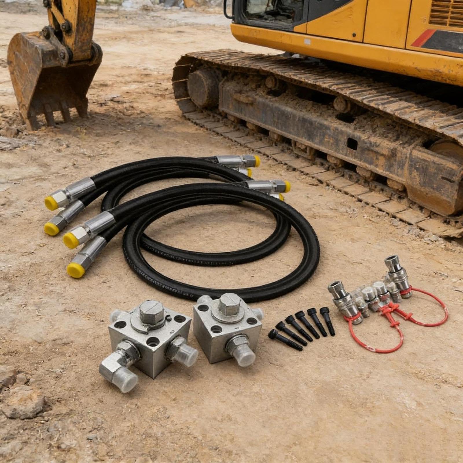 1 kit de mini vannes de dérivation 3 voies valve hydraulique connecteur rapide tuyau pièces pièces stable fonction hydraulique réduit temps d'arrêt adapté pour