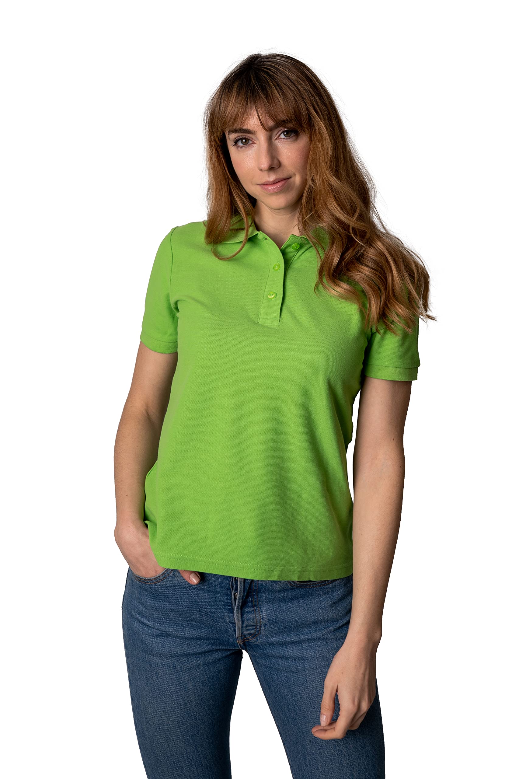 Polo Shirt Mujer Básica Manga Corta piqué Algodón Transpirable Golf Top
