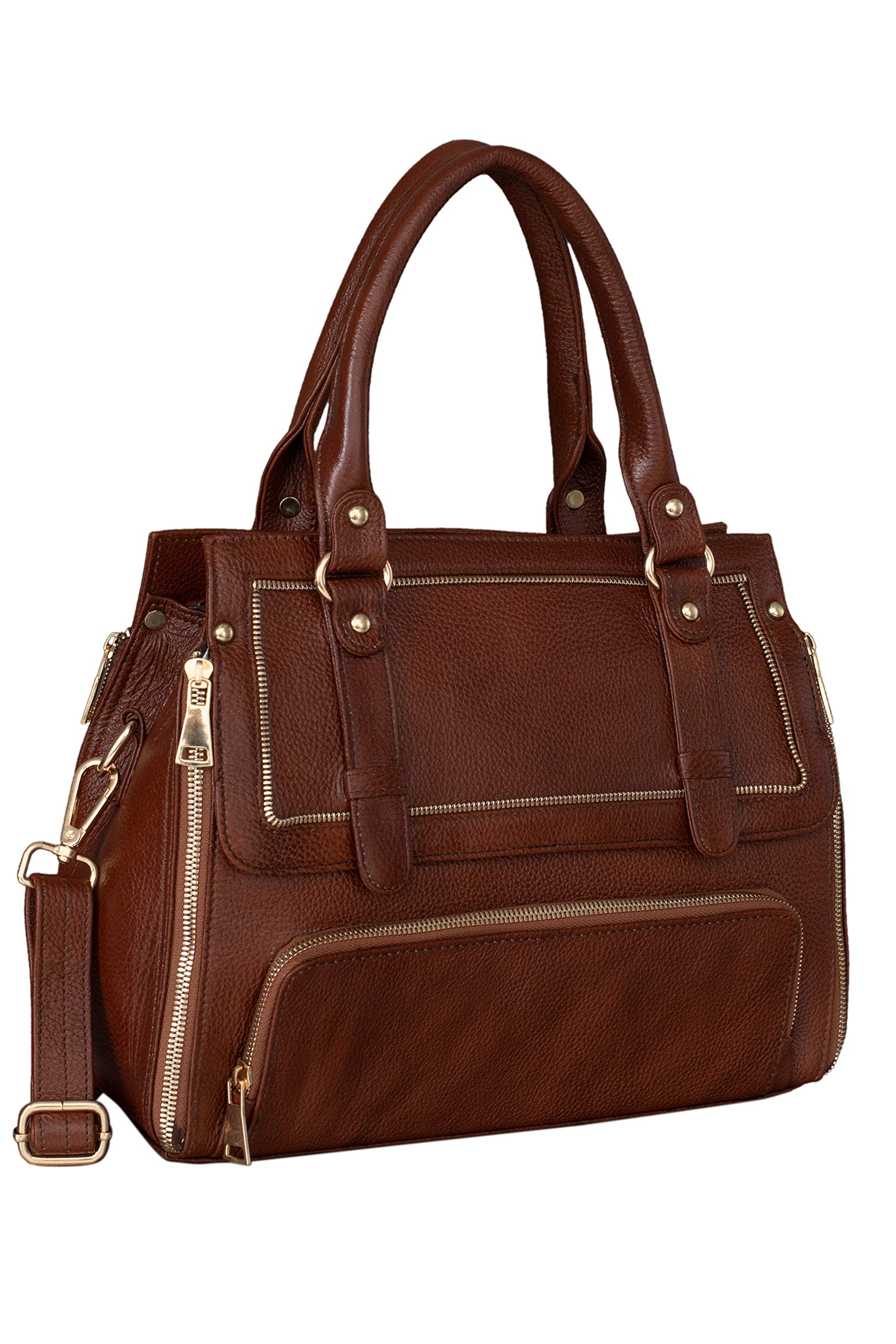 BRAND LEATHER Womens Genuine Leather Handbags Shoulder Bag Satchel Designer Ladies Purse Crossbody Bags with Golden Metal Zipper (TAN) (B08X2WLQYY) Amazon Price History, Amazon Price Tracker