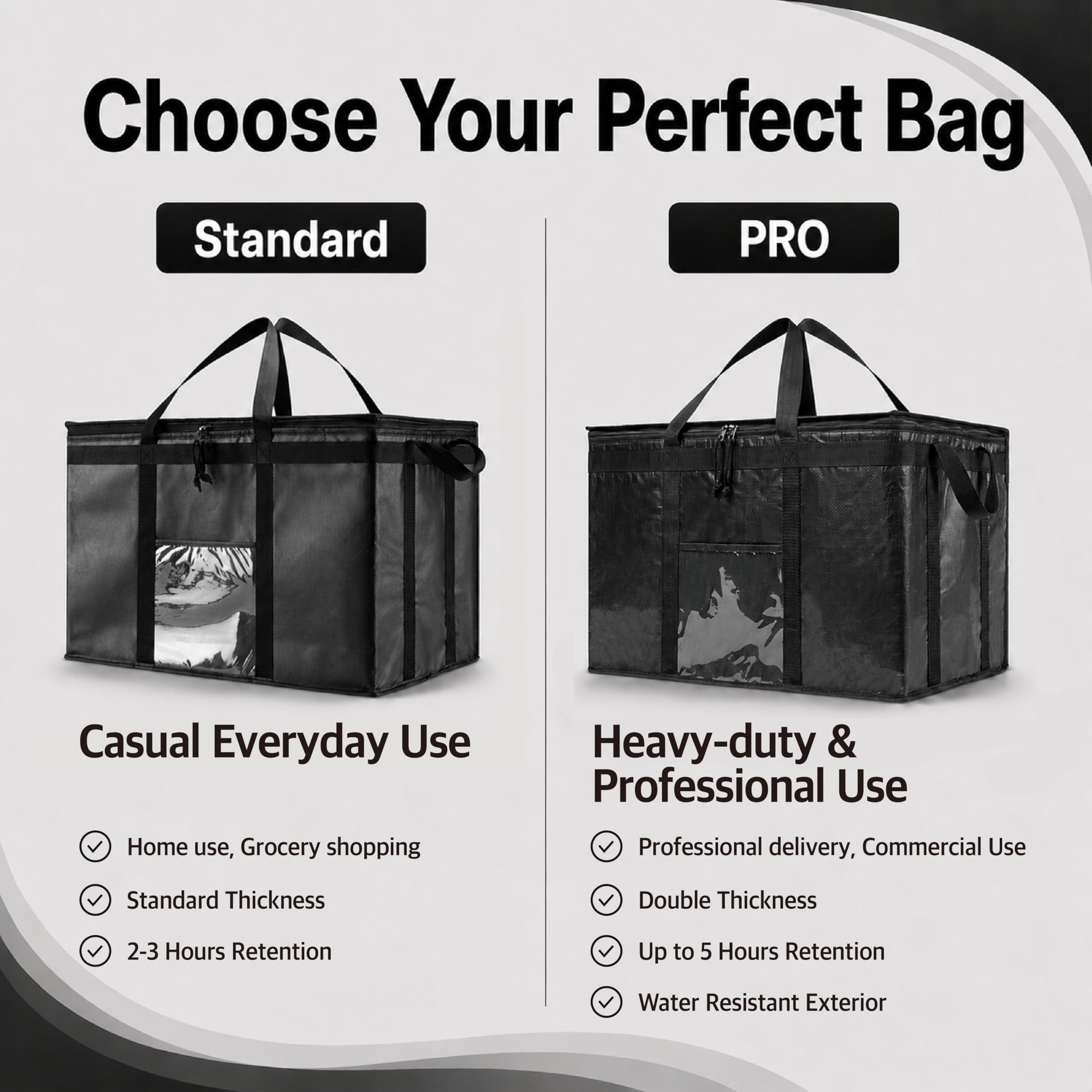 NZ home Standard Food Delivery Bag and Insulated Grocery Bags