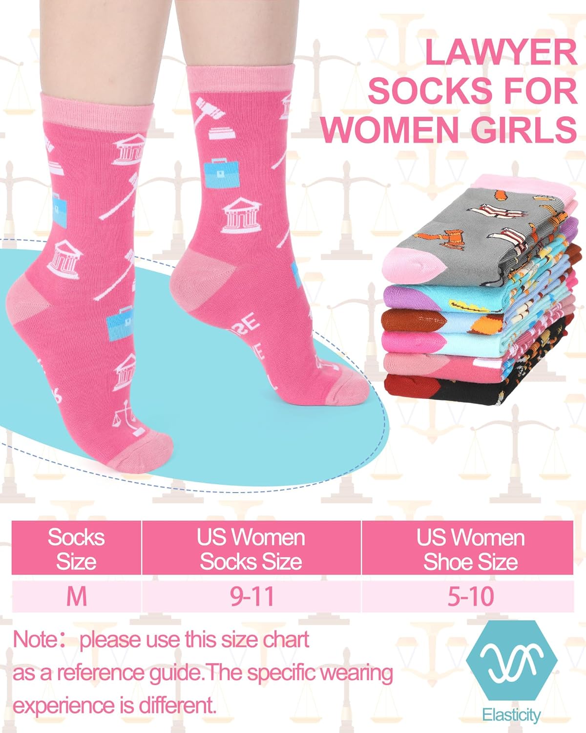 Eurzom 6 Pairs Lawyer Socks Gifts for Women Funny Lawyer Dress Crew Socks Graduation Attorney Gifts for Law School Students - Image 5