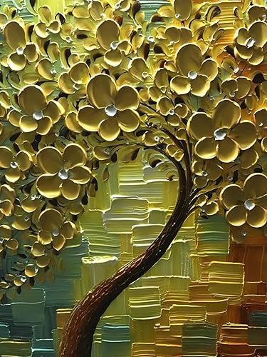 Miniatura 4 de YaSheng Art - Pintura al óleo pintada a mano sobre lienzo con flores blancas, pintura moderna para decoración interior del hogar, imagen de arte