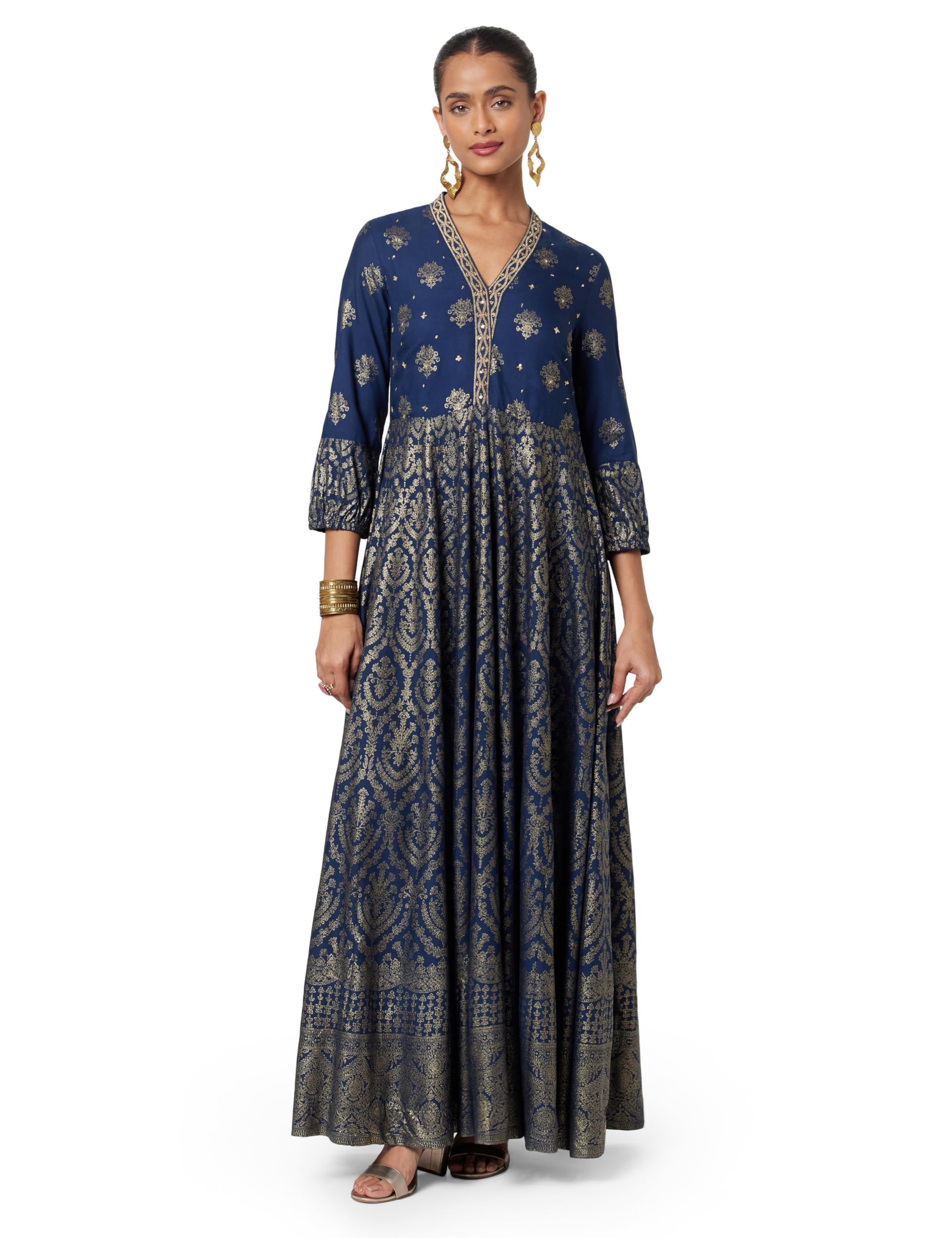 BIBA Women Ankle Length Liva Straight Printed Dress