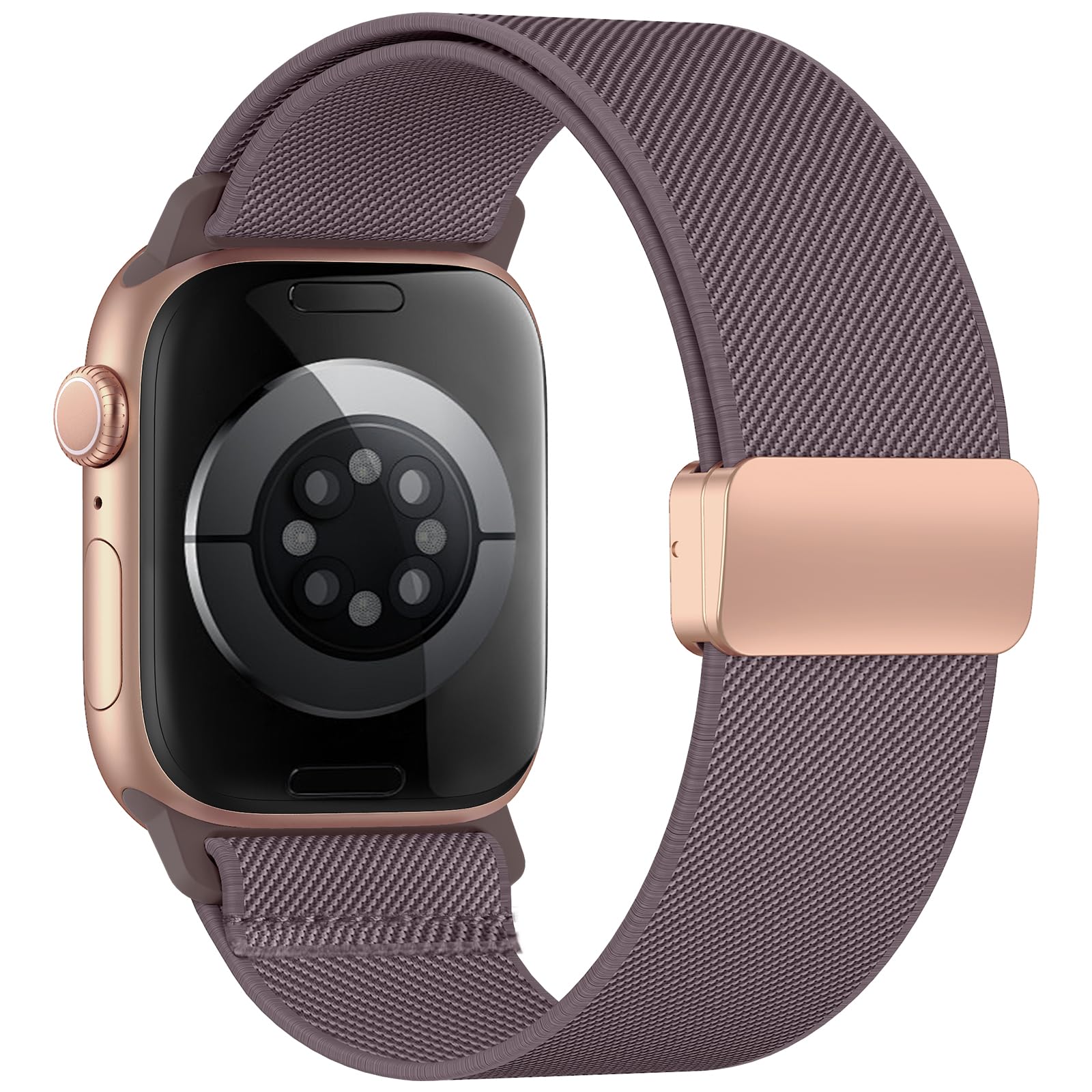 Elastisches Armband Kompatibel mit Apple Watch Armband 40mm 44mm 42mm 46mm 41mm 45mm 38mm Damen Herren, Magnetic Closure Nylon Sport loop für iWatch Series 11 10 9 8 7 6 5 4 3 2 1 Ultra SE, Schwarz