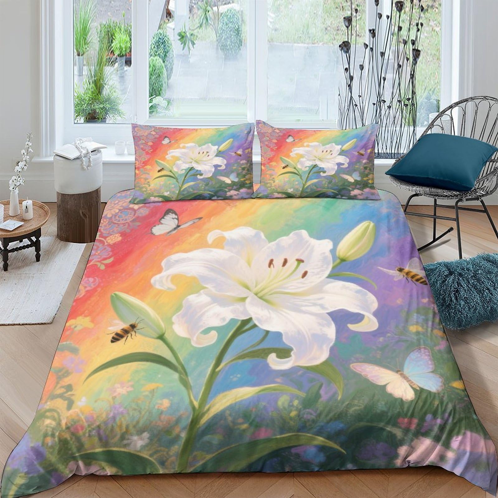 Housse de couette microfibre Lily 3D résolvant le calvaire du lit 200x200