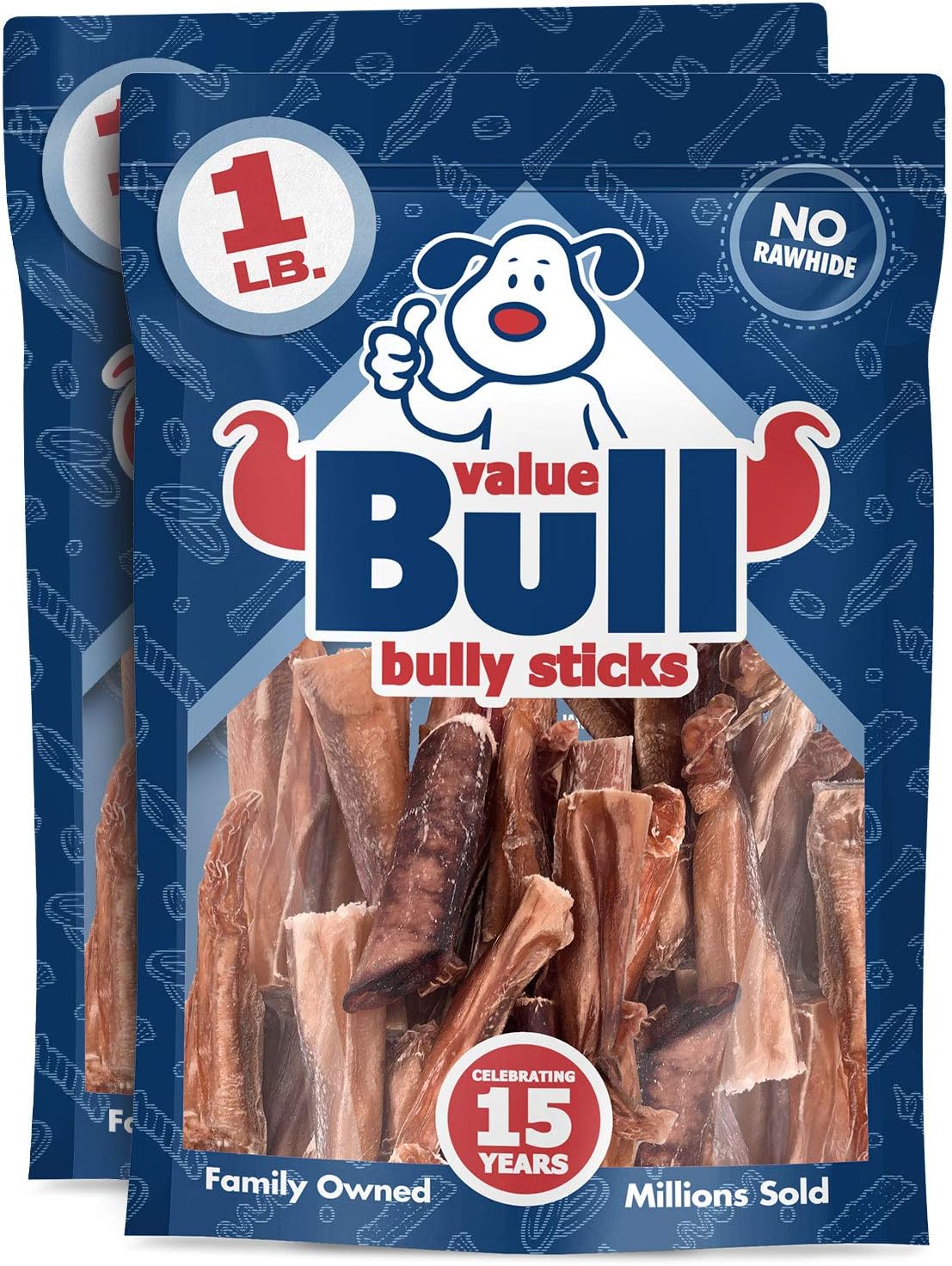 ValueBull Bully Stick Bits Dog Treats, 0-4 Inch, 2 Pounds - All Natural Dog Treats, 100% Beef Pizzles, Single Ingredient Rawhide Alternative