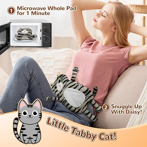 Vista 49 de Almohadilla térmica para microondas para aliviar el dolor, almohadillas térmicas para microondas de 17 x 9 pulgadas para calambres, dolor