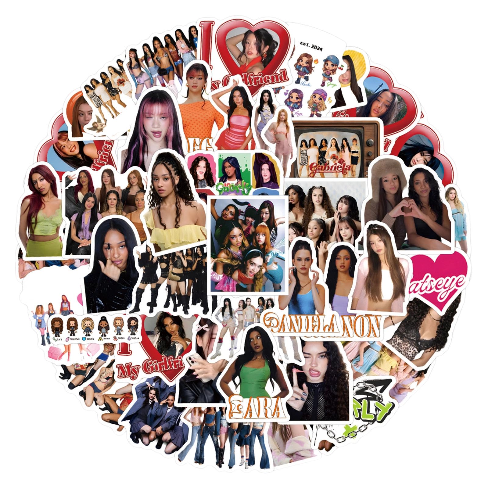 katseye Stickers Set katseye Merch Sticker Waterproof Laptop Decals for Water Bottle, Laptop, Computer, Skateboard, Phone, Scrapbook A11（60 PCS）