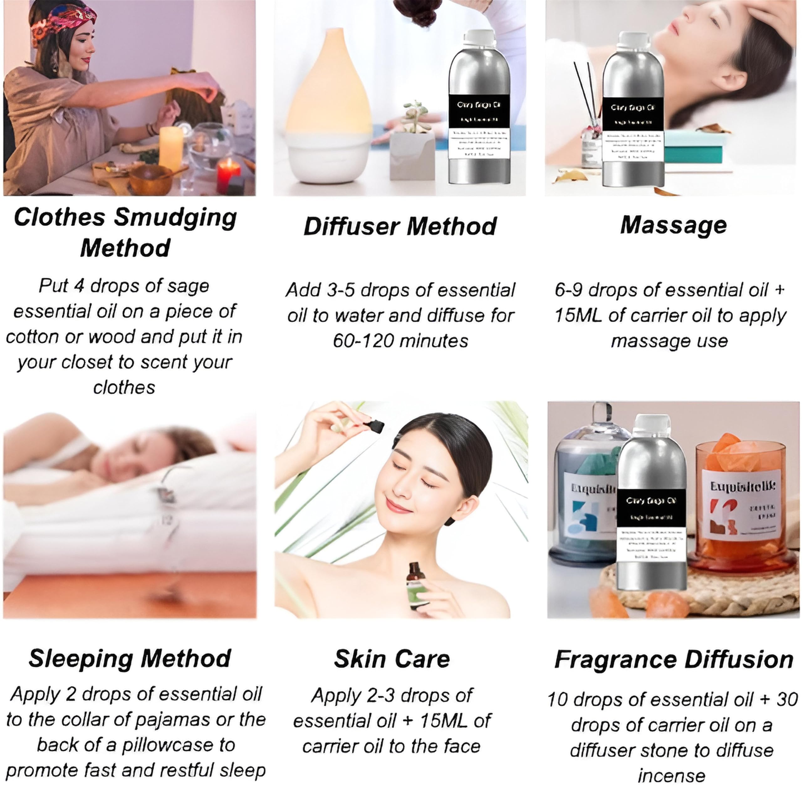 100 % reines Muskatellersalbeiöl zur Haut- und Haarpflege, zur Herstellung von Kerzen und Seife, ätherisches Bio-Salbeiöl in therapeutischer Qualität, natürliches Salbeiöl zur Entspannung(500ml)