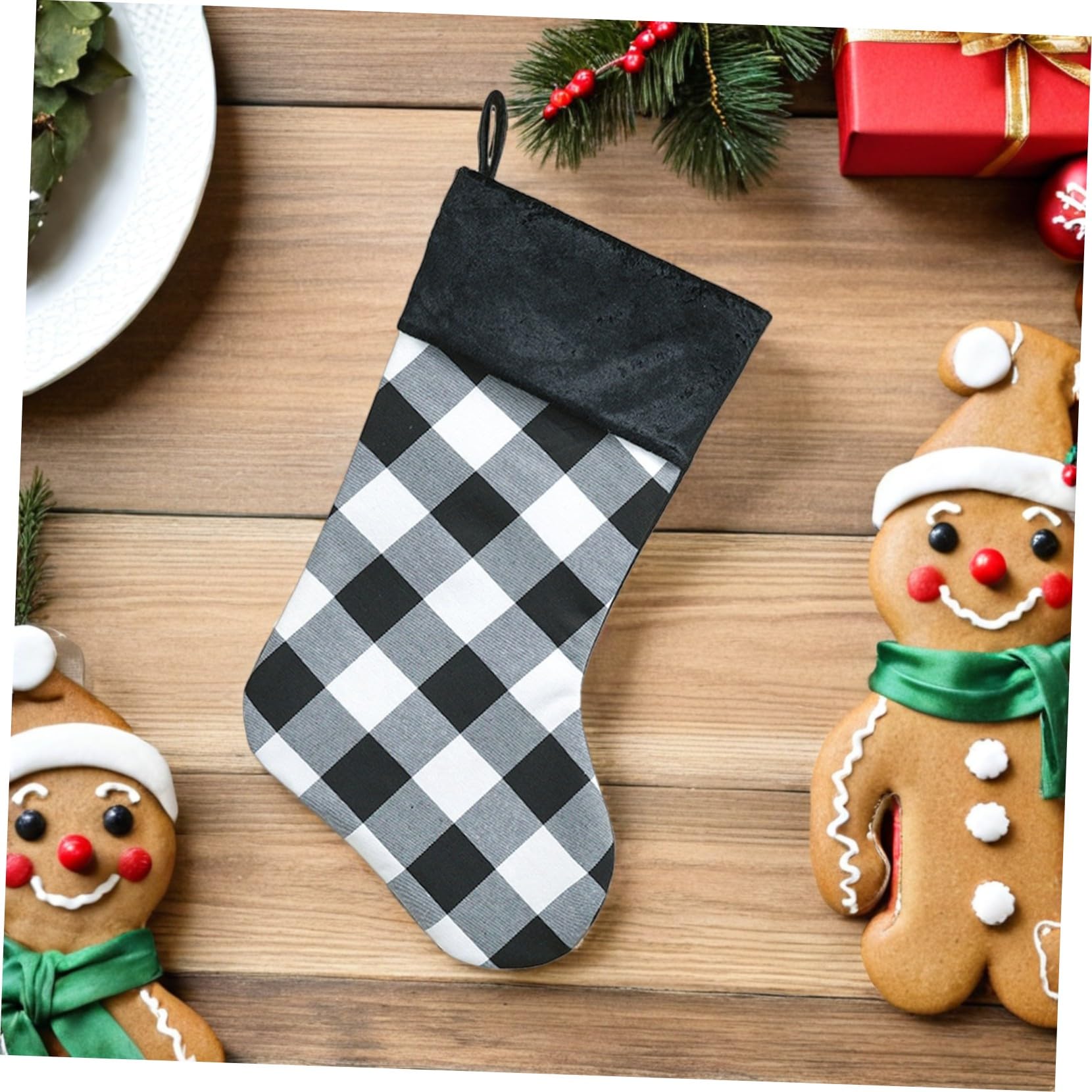PRETYZOOM 8 Piezas Calcetines navideños calcetín Colgante del árbol de Navidad Decoración de Calcetines Bolsa de Regalo de calcetín de Navidad Tela no Tejida