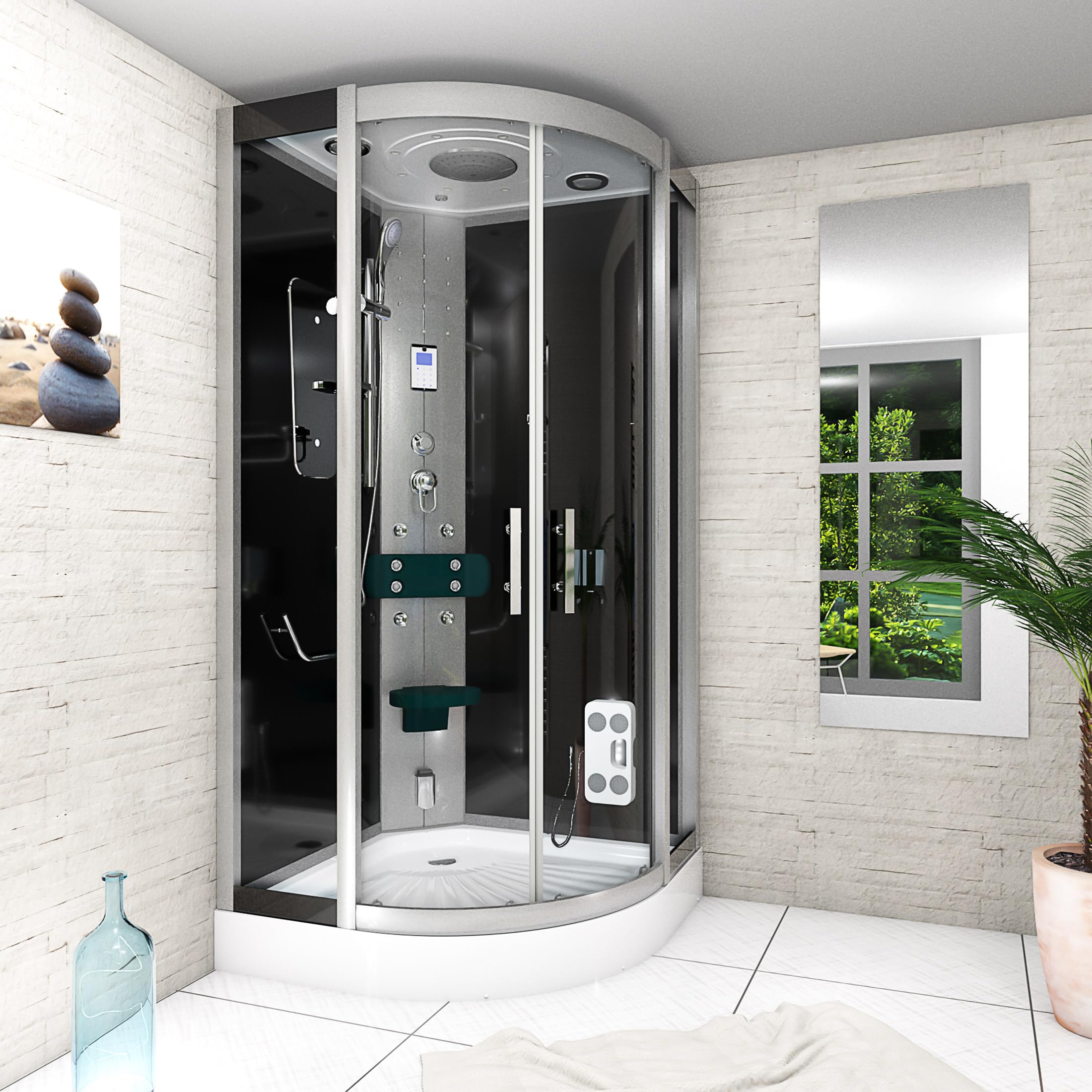 AcquaVapore Dampfdusche Duschtempel Sauna Dusche Duschkabine D46-23T2 100x100 cm ohne 2K Scheiben Versiegelung