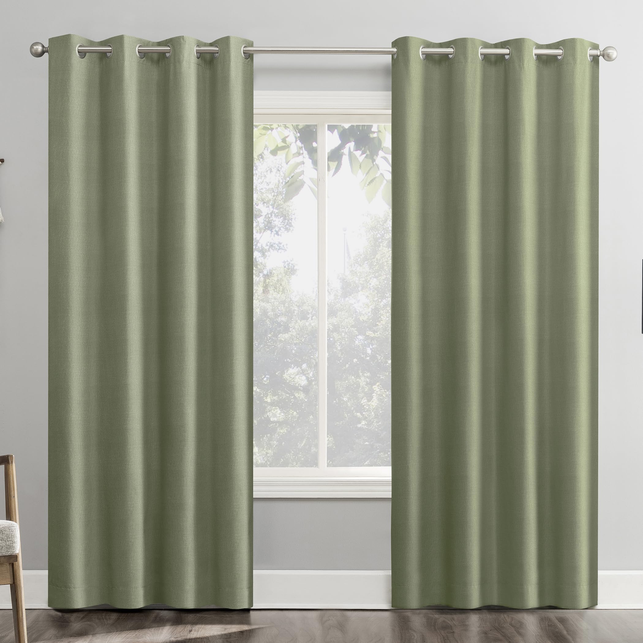 Rideaux occultants Sun Zero Columbia verts 127x274 cm lot de 2