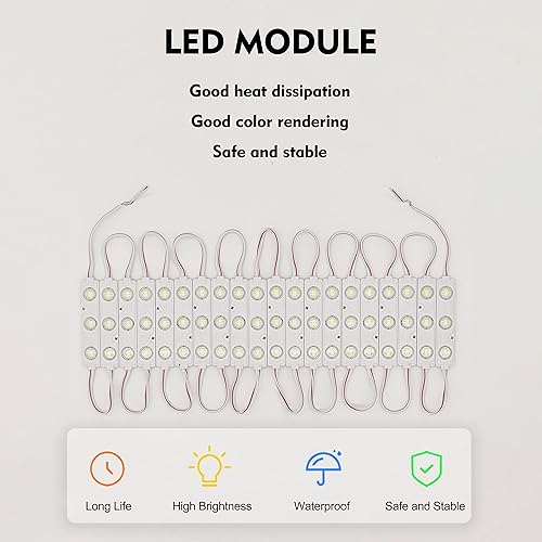 Miniatura 2 de Módulo LED, luces LED para ventanas azules, 100 unidades, 49.8 pies, 5730 SMD 150LM por módulo LED, luz decorativa impermeable IP65 para carteles