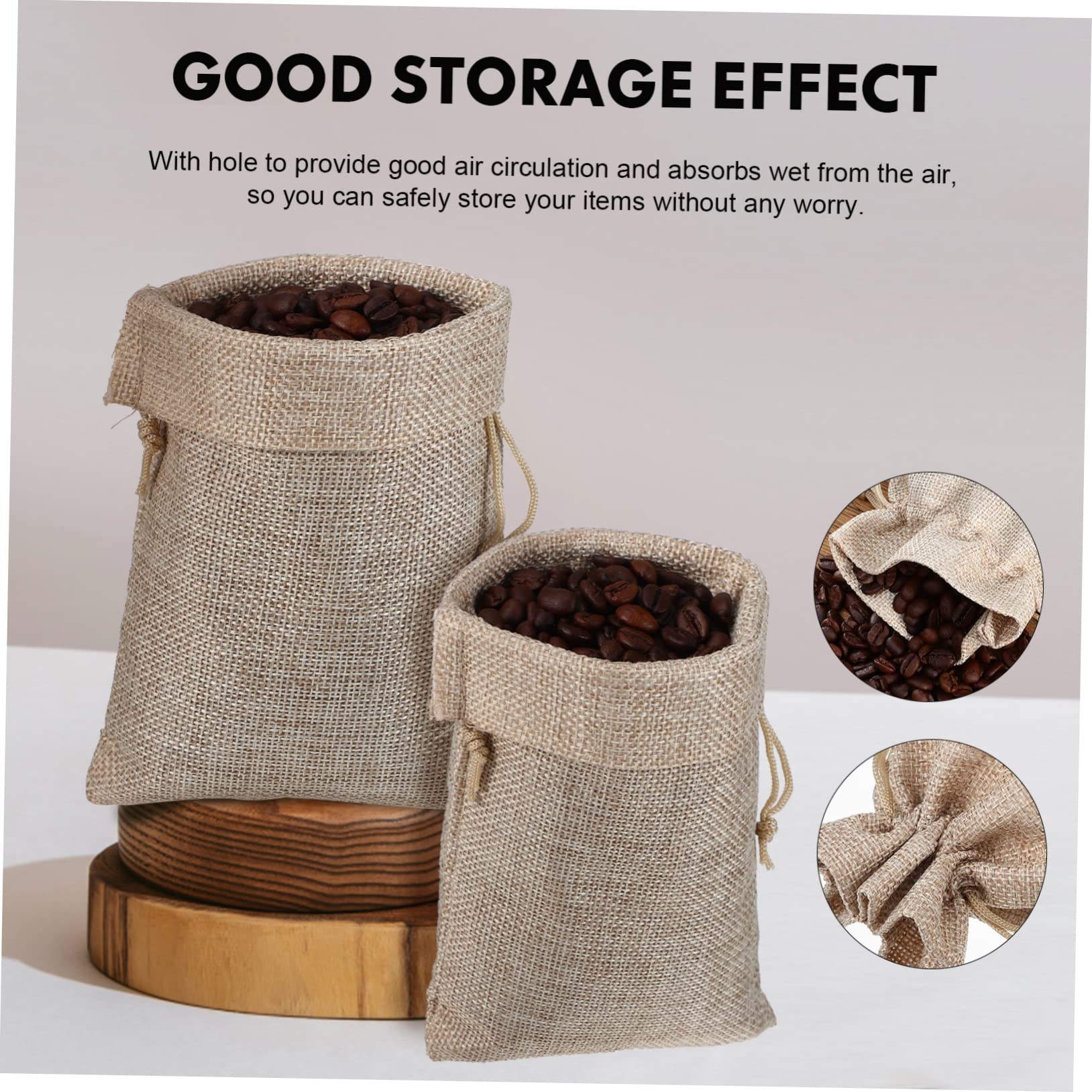 HAMPPLIES 50pezzi Sacchetti Juta Con Coulisse Sacchetti Riutilizzabili Per Matrimoni Feste e Regali Colore Naturale