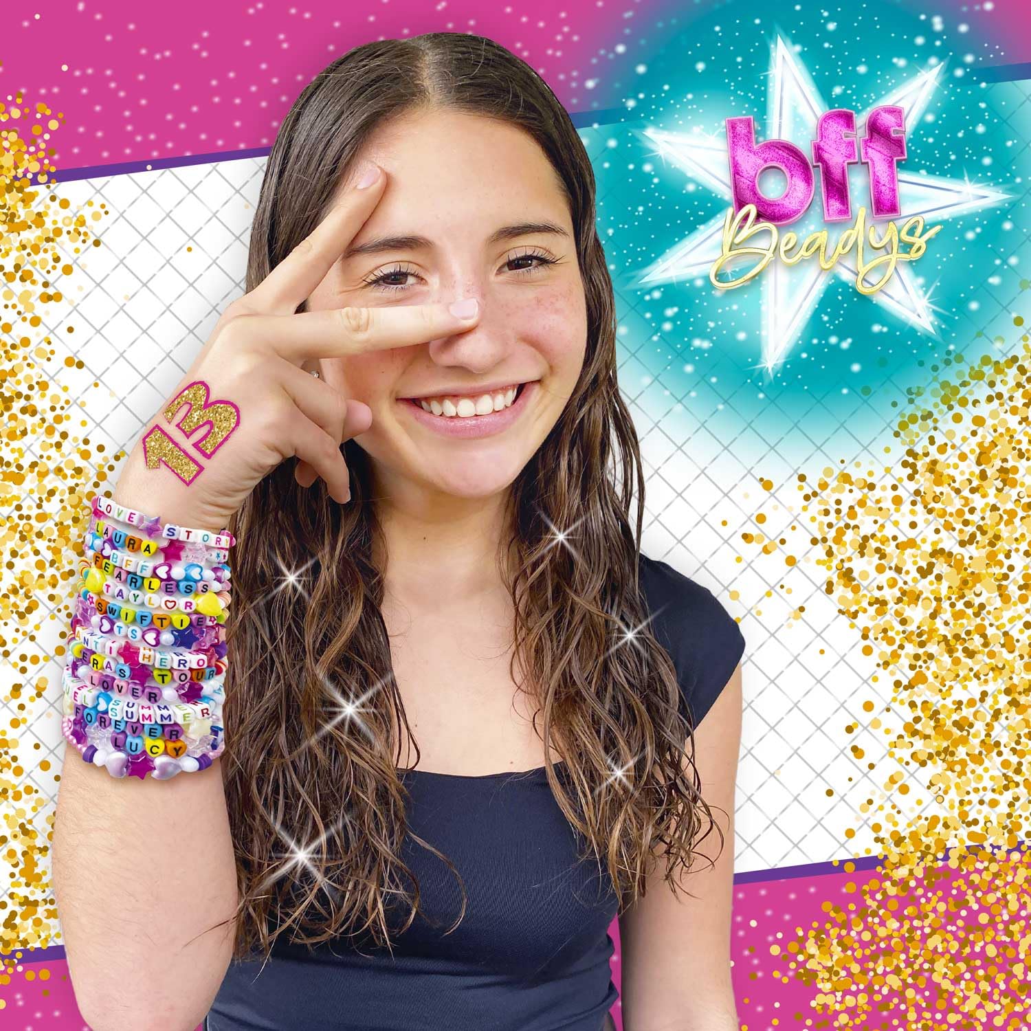 CRAZE BFF Beadys Mega Box - Set de pulseras de la amistad, DIY Beadys Hacer pulseras uno mismo, Set de manualidades de joyería infantil