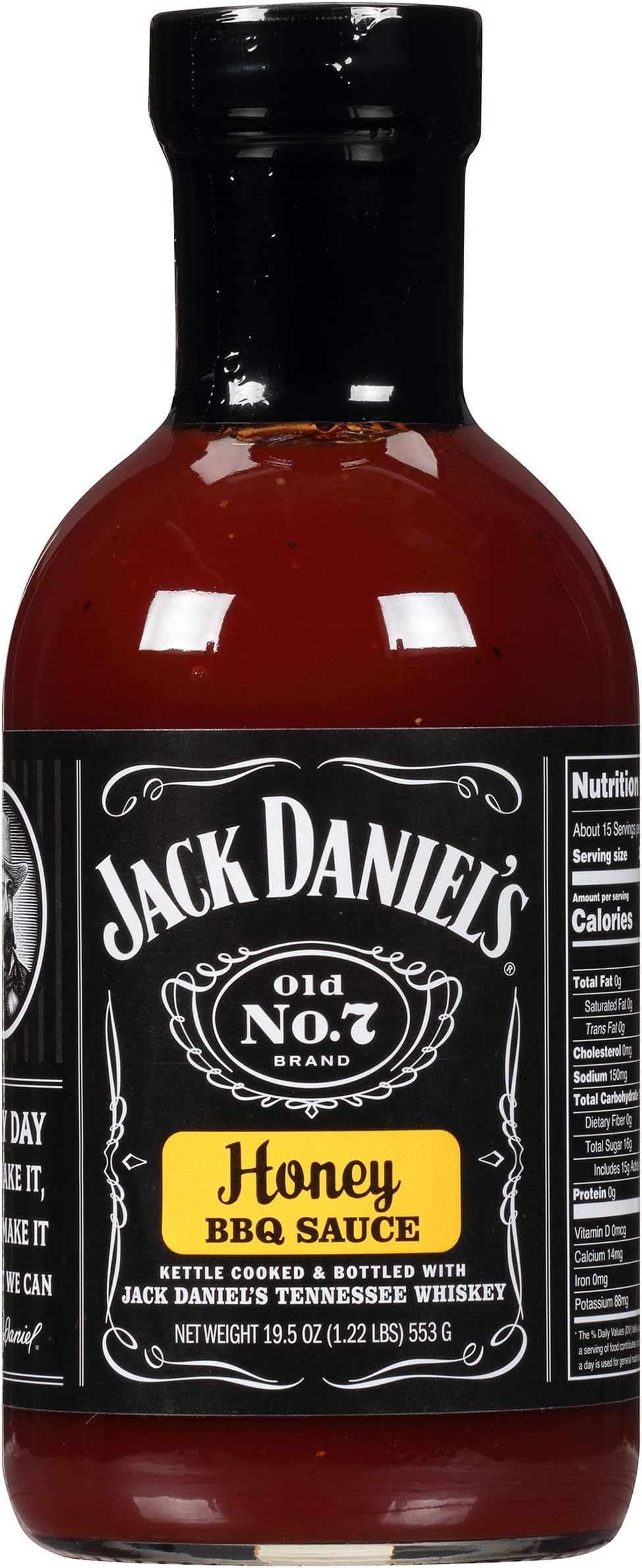 Jack Daniel's Old No. 7 Honey BBQ Sauce – Authentic Small Batch Jack Daniel’s BBQ Sauce – Preservative Free – 19.5 oz