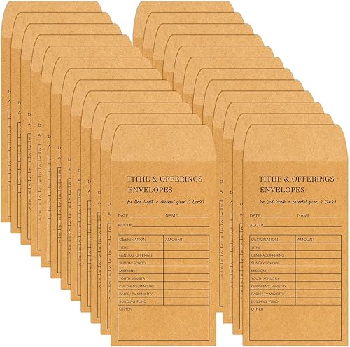Iglesia Suministros Tithe and Offering Envelope Kraft Offering Tithe Sobres para Iglesia Religiosa (200 piezas)