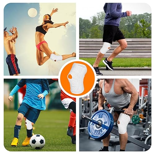 Miniatura 7 de Rodillera para dolor de rodilla y lesiones de ligamentos, manga de compresión de rodilla con correas de tensión duales, soporte ajustable para