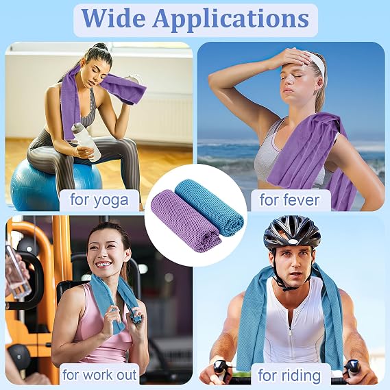 Cooling Towel, 2 Pack Soft Breathable Gym Towels,Microfibre Sweat Towels