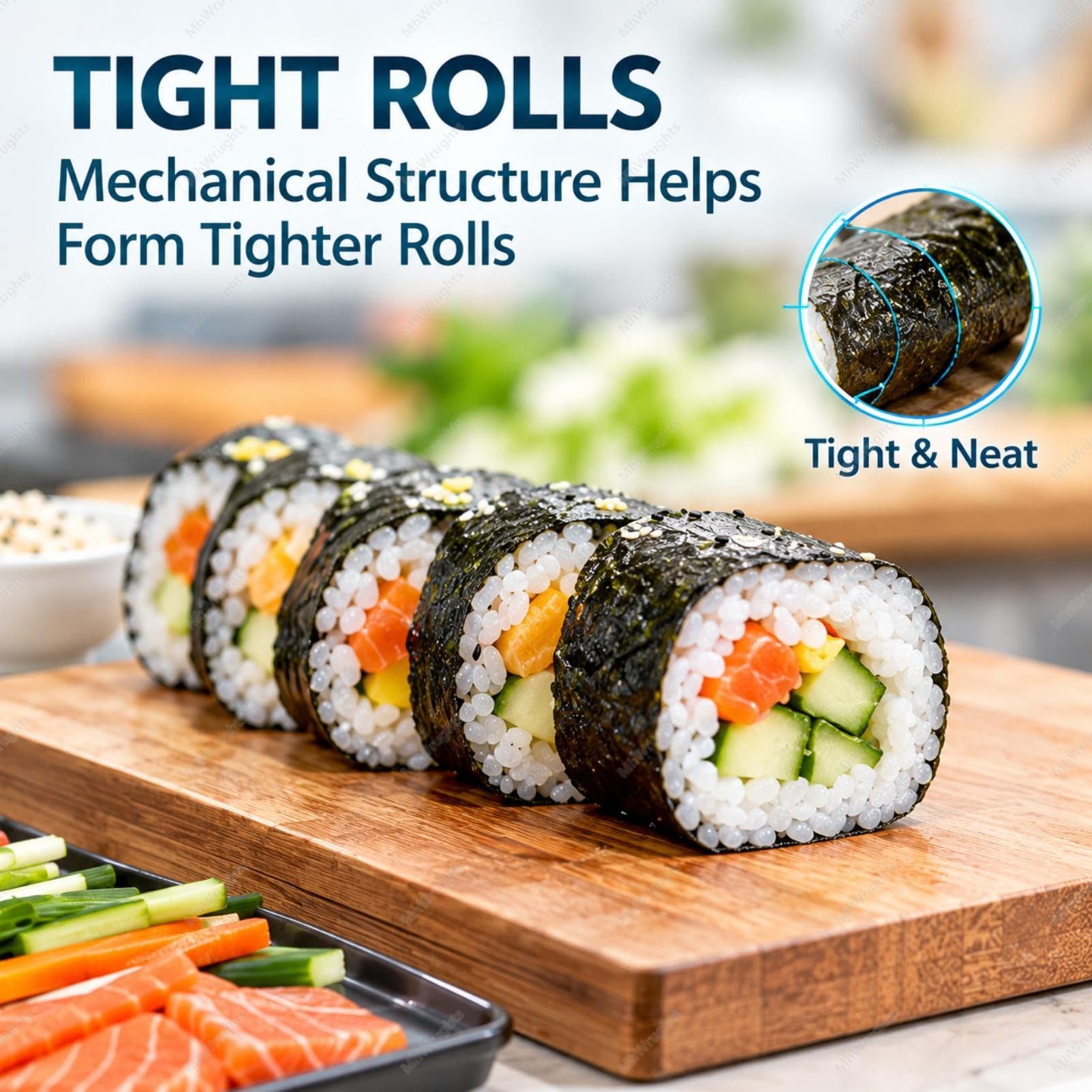 Máquina para Hacer Rollos de Sushi, Herramienta Manual de eficiencia en la Cocina