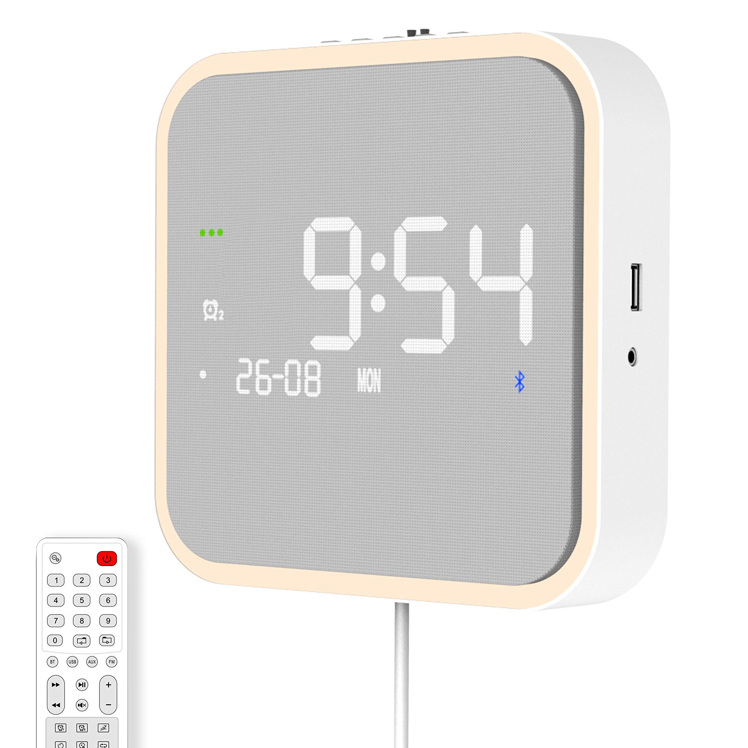 KEiiD Alarm Clock Radios Speaker Wall Mountable with FM Radio Bluetooth